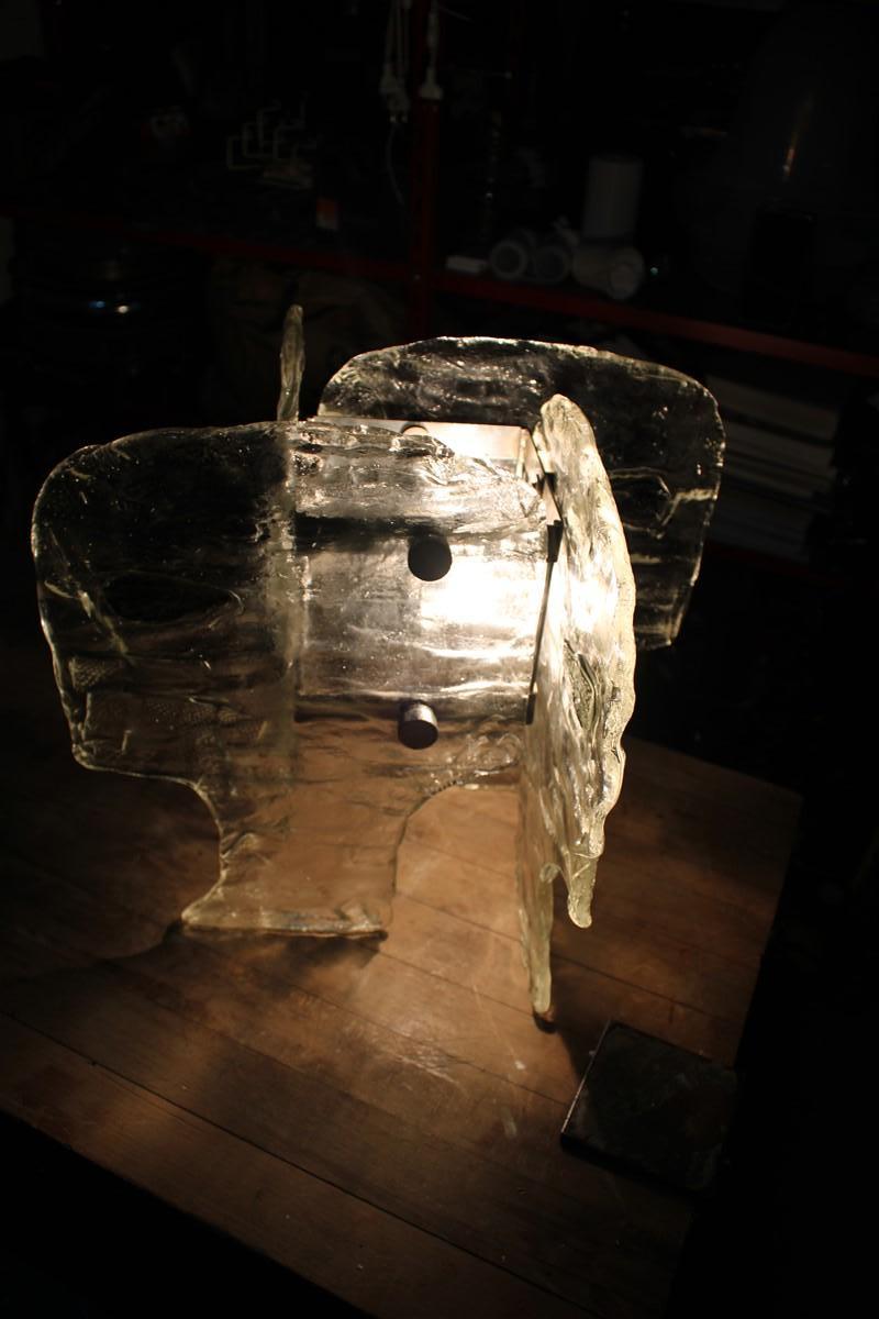 Sculptural Mazzega Table Lamp Carlo Nason 1960s Murano Glass Faces For Sale 3