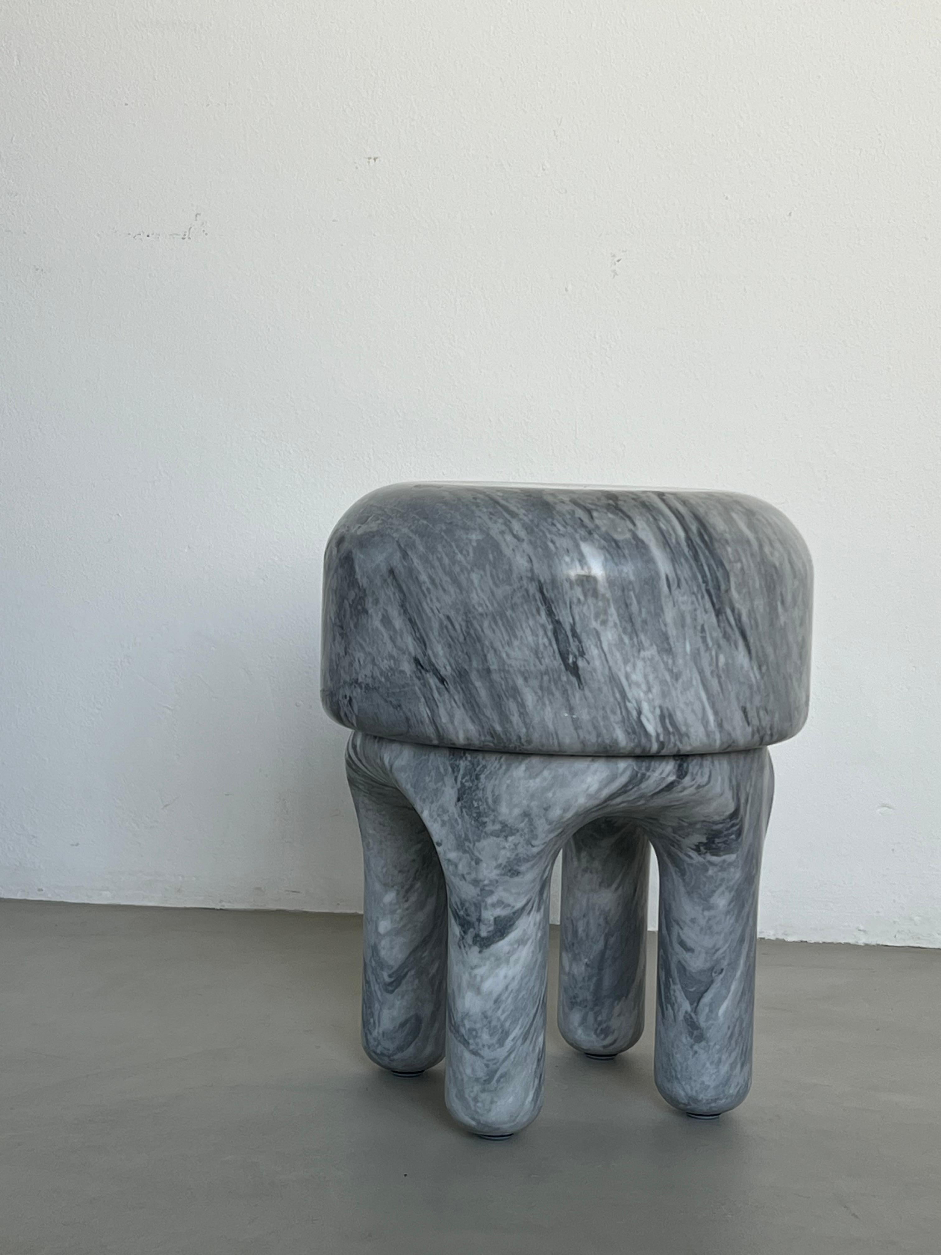 Carved Sculptural Medusa Side table / Stool by Spinzi Milano , Collectible Design For Sale