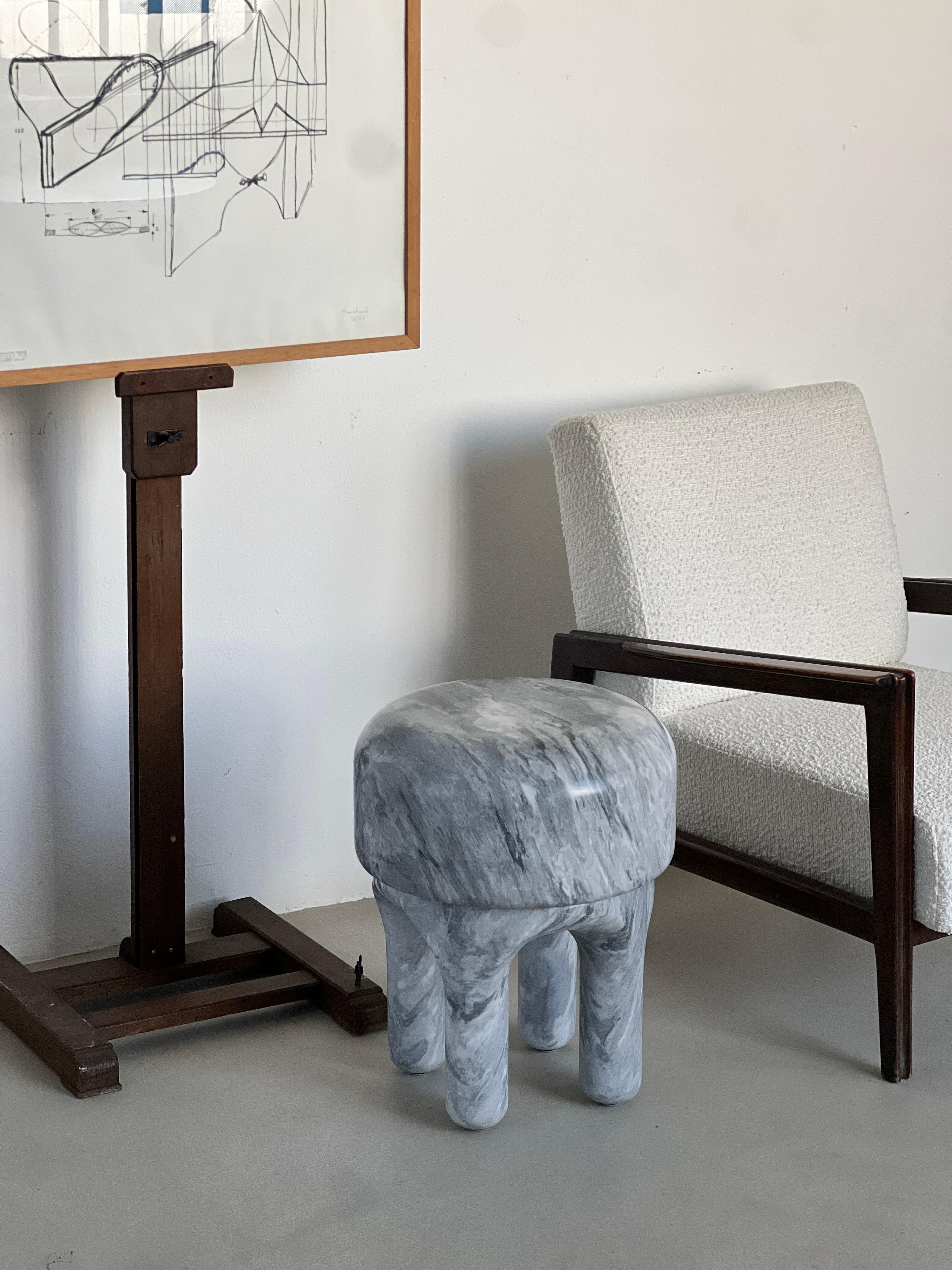 Marble Sculptural Medusa Side table / Stool by Spinzi Milano , Collectible Design For Sale