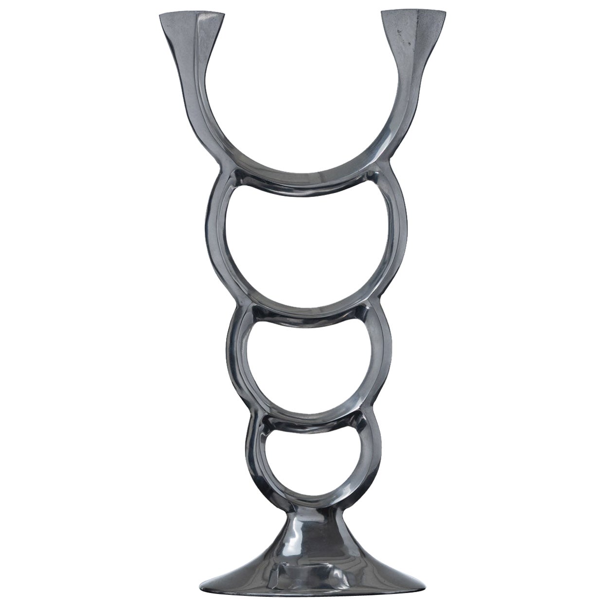 Sculptural metal candleholder, 1970s