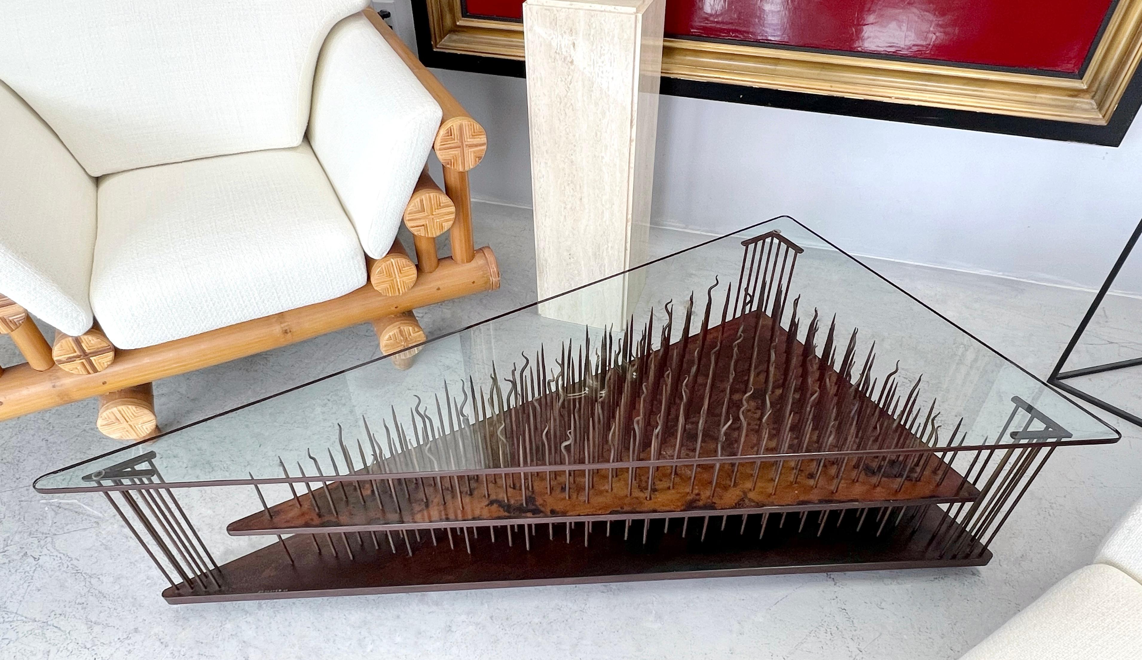 Mesa baja escultórica de metal JD Tucker 1989 Estadounidense en venta