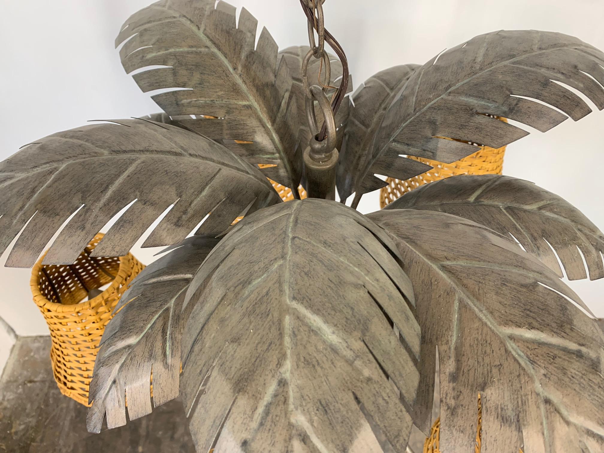 Sculptural Metal Palm Tree Chandelier 1