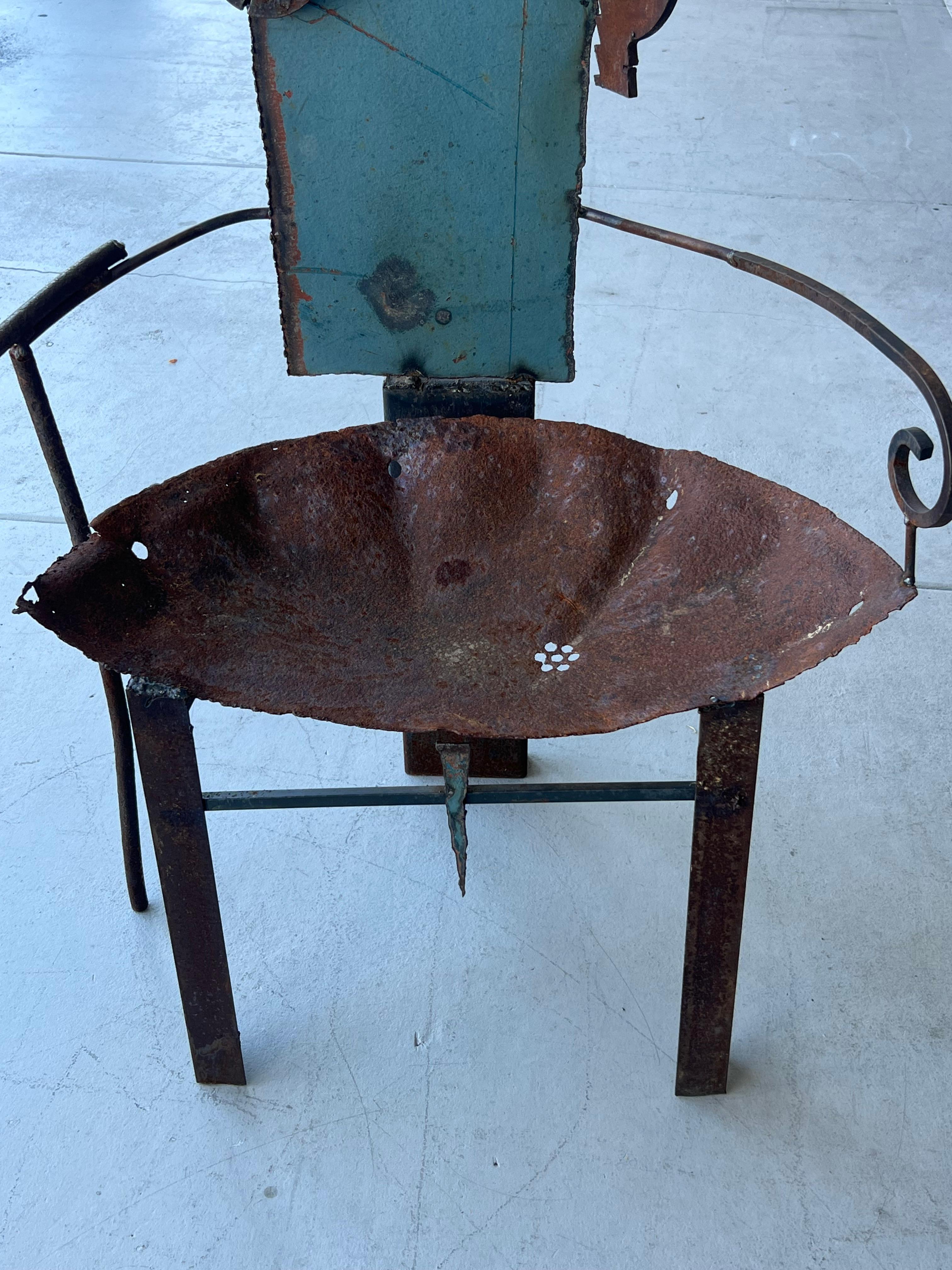 Sculptural Metal Throne Chairs by Mustapha Chadid For Sale 7
