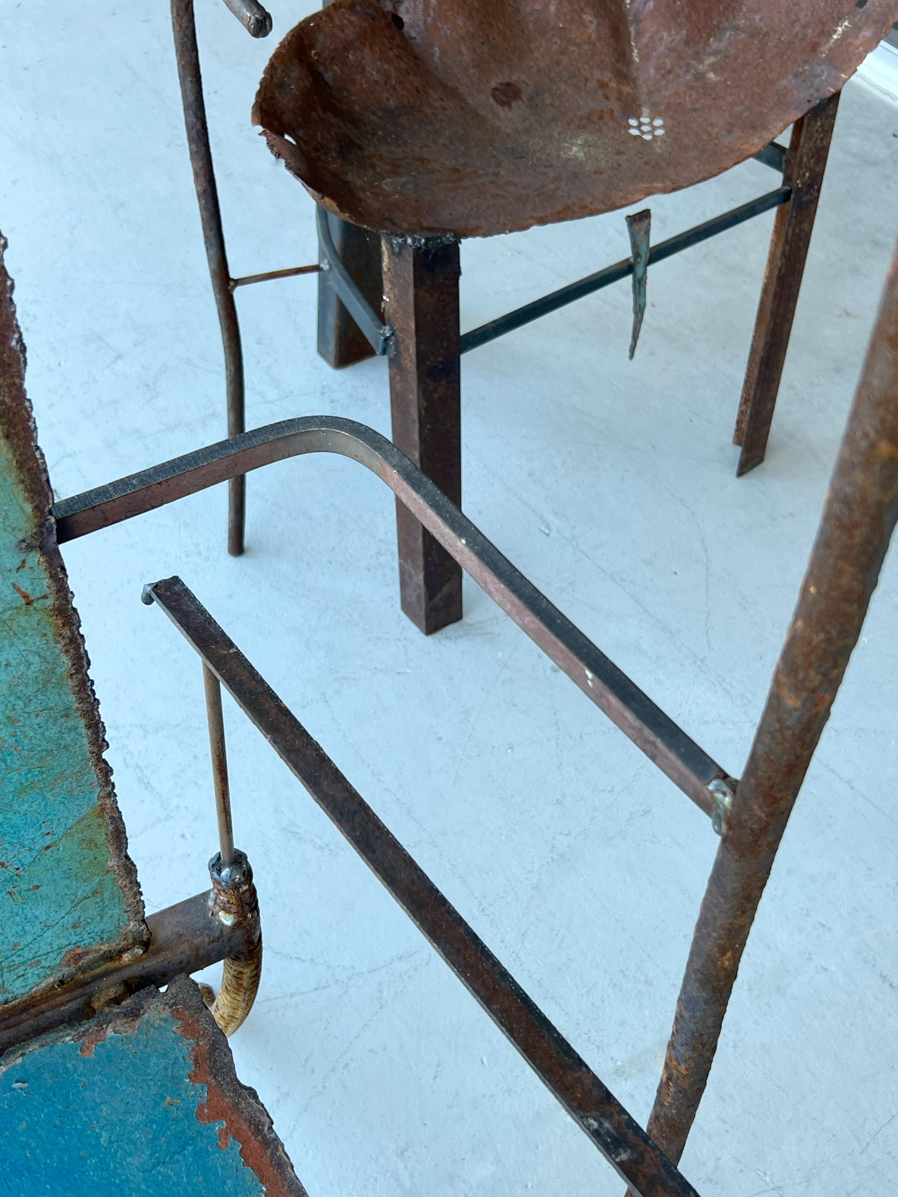 Sculptural Metal Throne Chairs by Mustapha Chadid For Sale 8