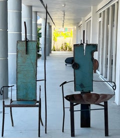 Sculptural Metal Throne Chairs by Mustapha Chadid