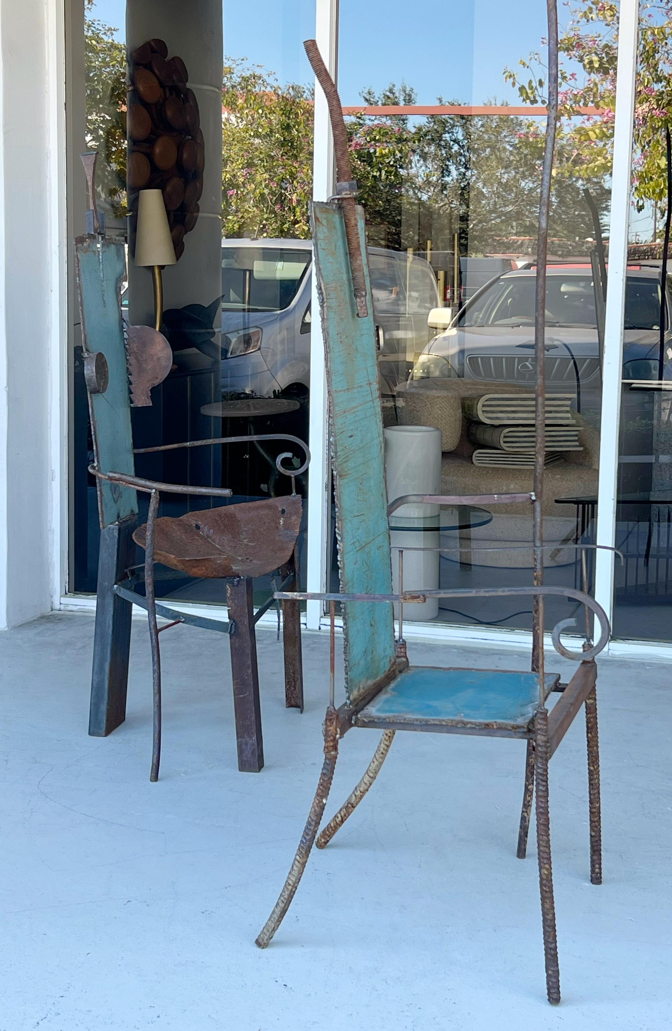 Canadian Sculptural Metal Throne Chairs by Mustapha Chadid For Sale