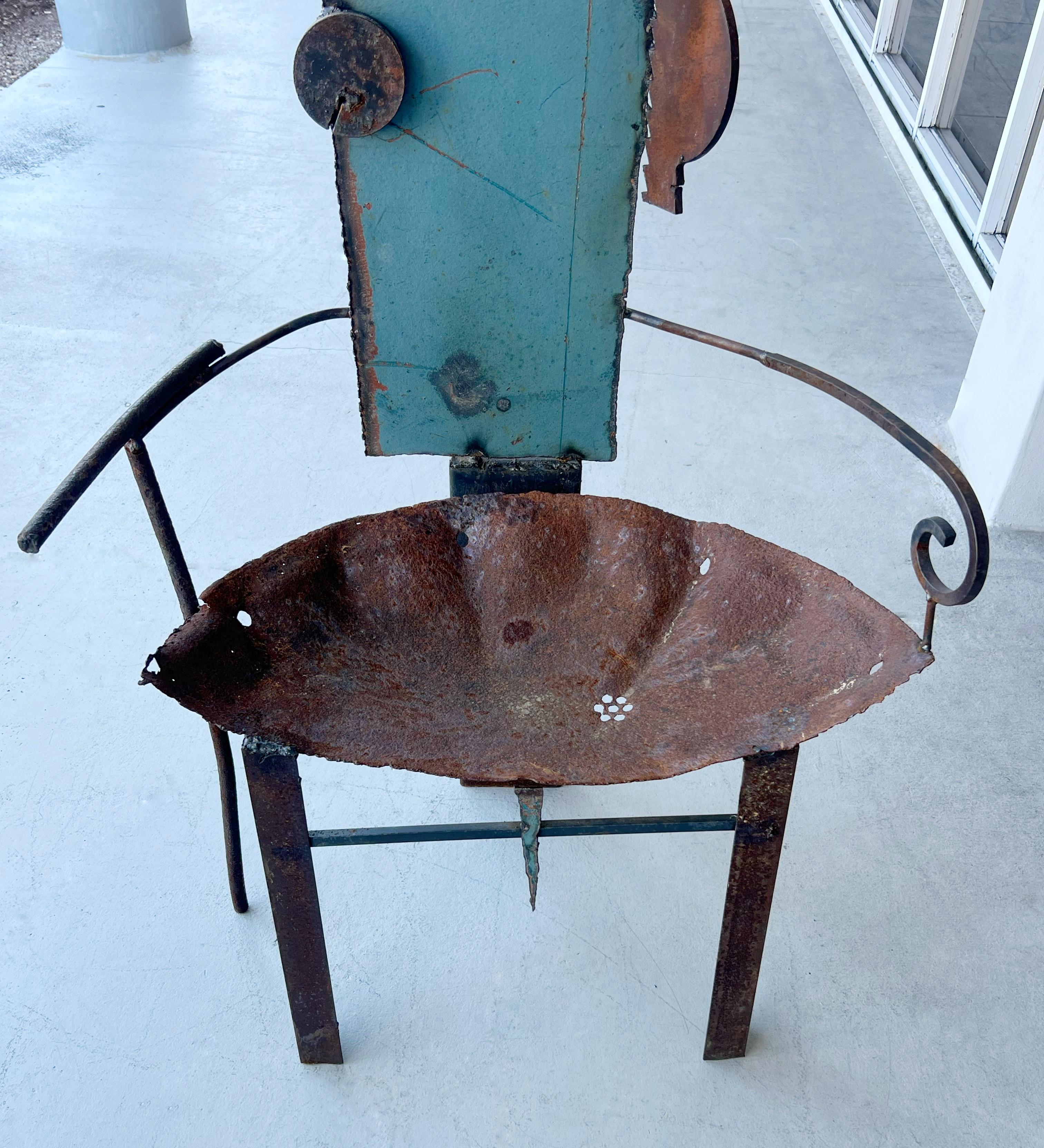 Sculptural Metal Throne Chairs by Mustapha Chadid For Sale 1