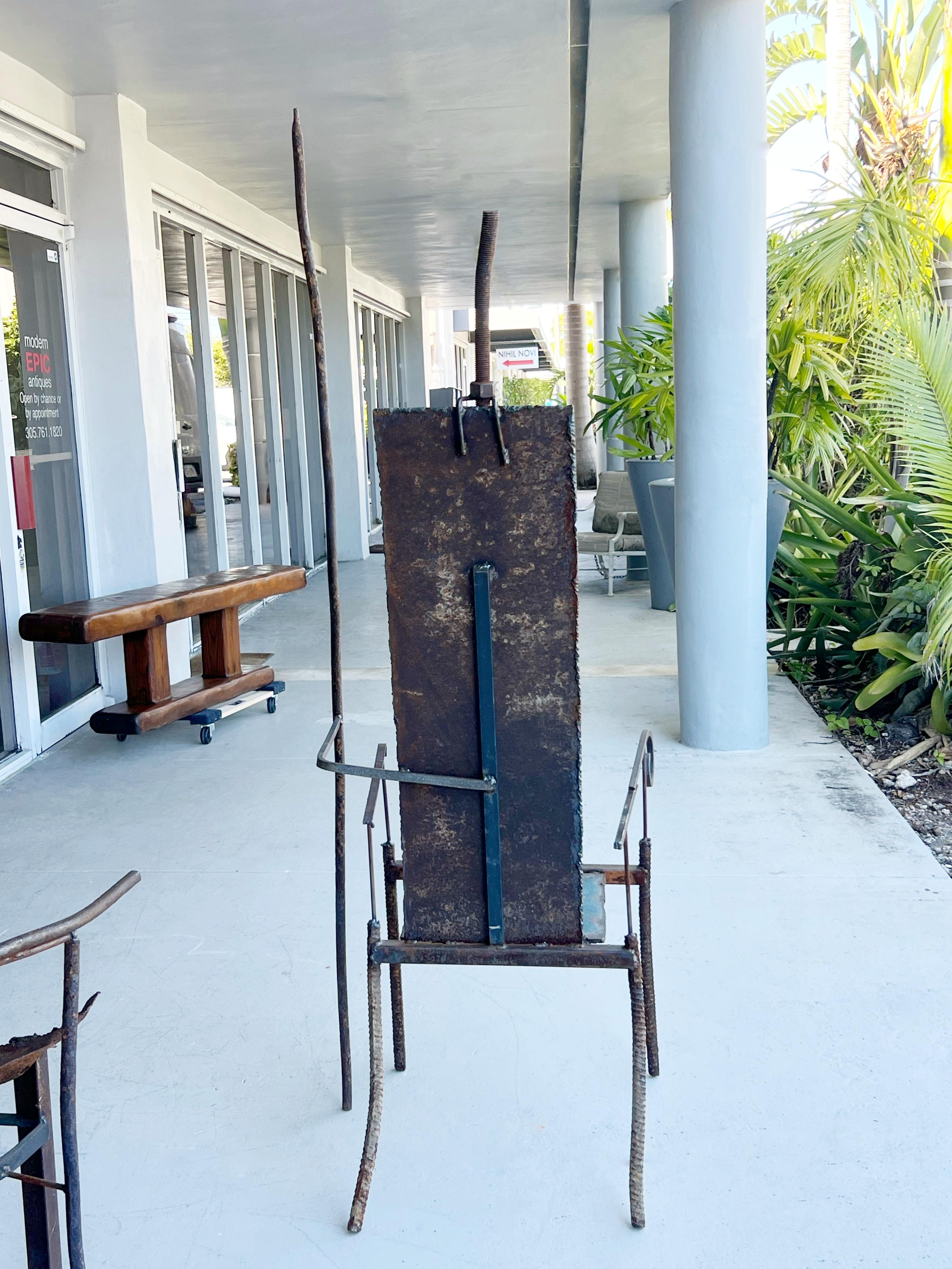 Sculptural Metal Throne Chairs by Mustapha Chadid For Sale 2
