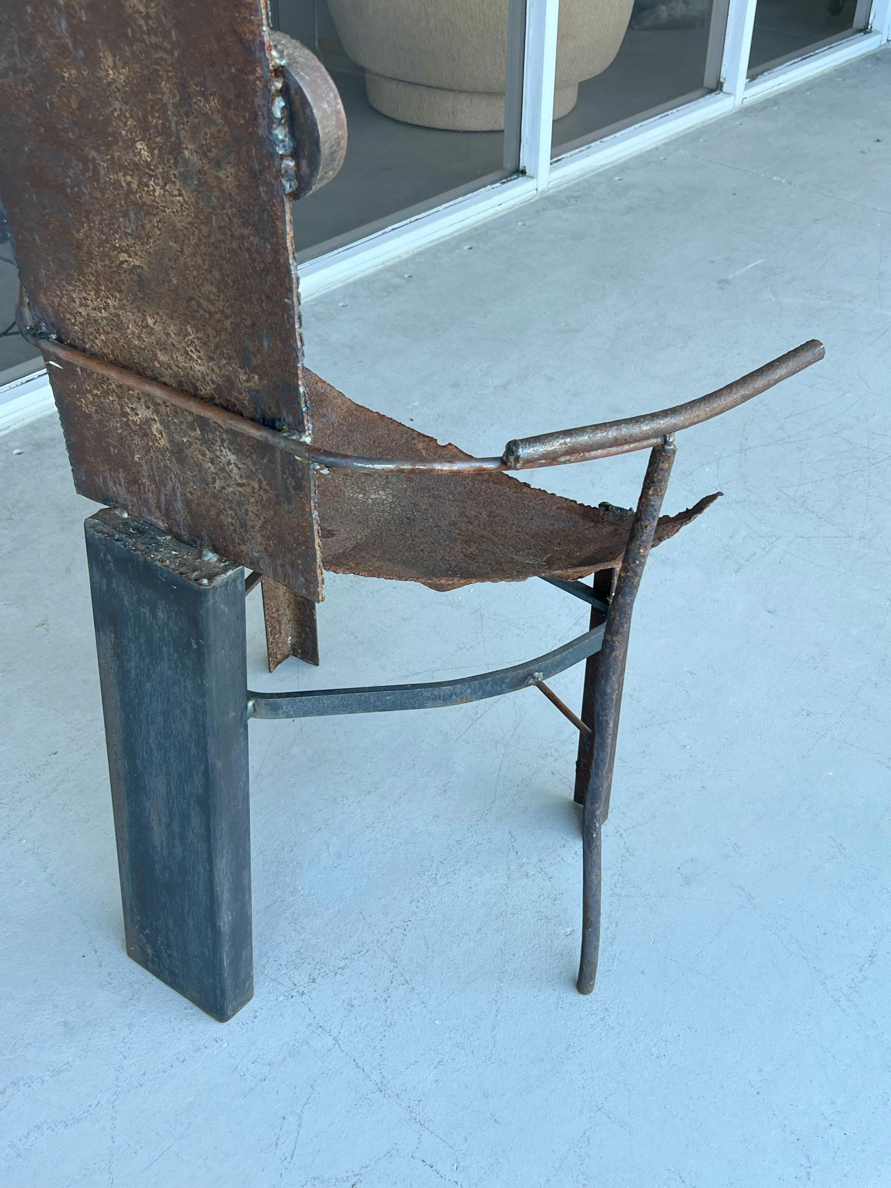 Sculptural Metal Throne Chairs by Mustapha Chadid For Sale 3