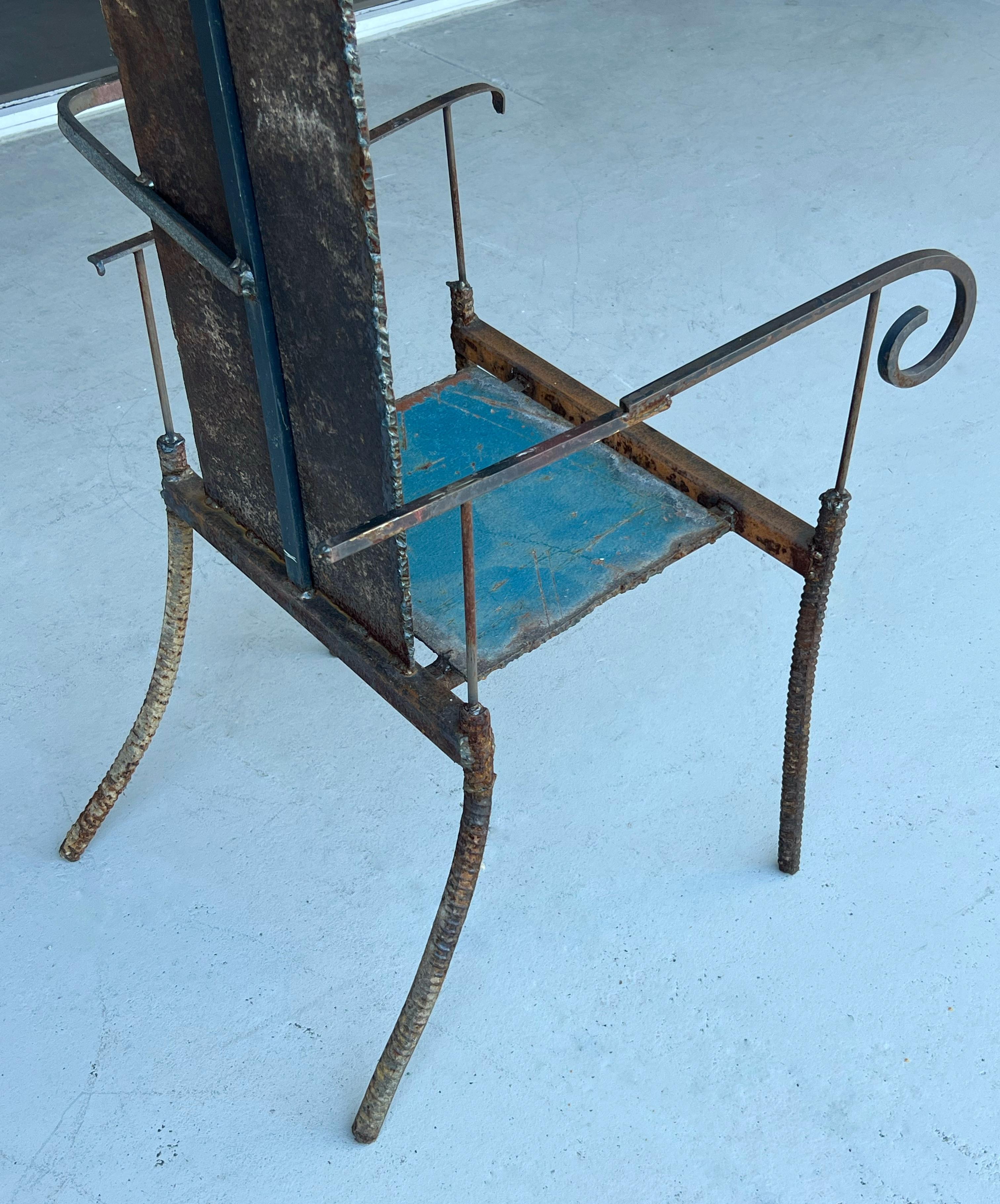Sculptural Metal Throne Chairs by Mustapha Chadid For Sale 4