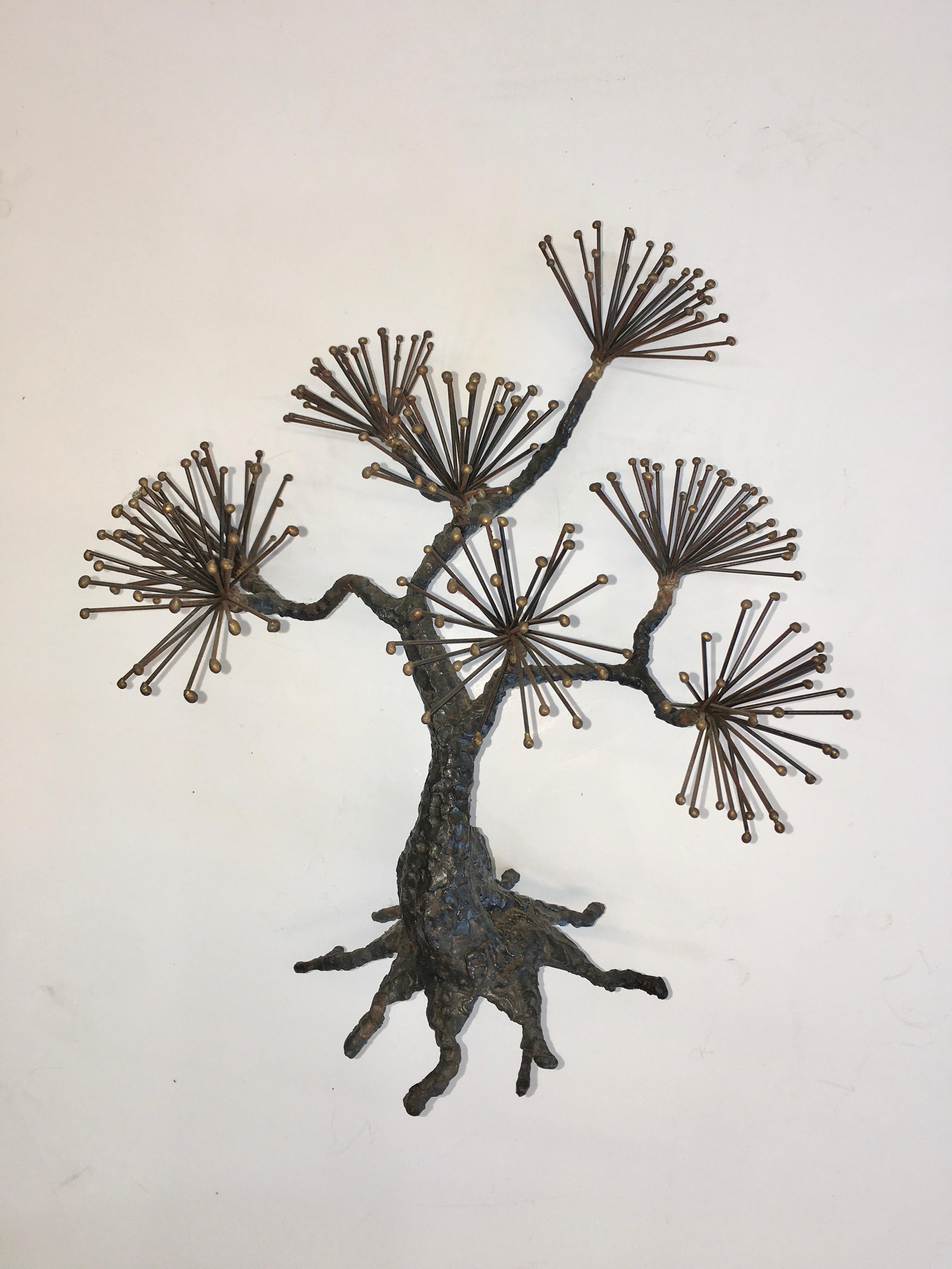 Sculptural Metal Tree Signed 
