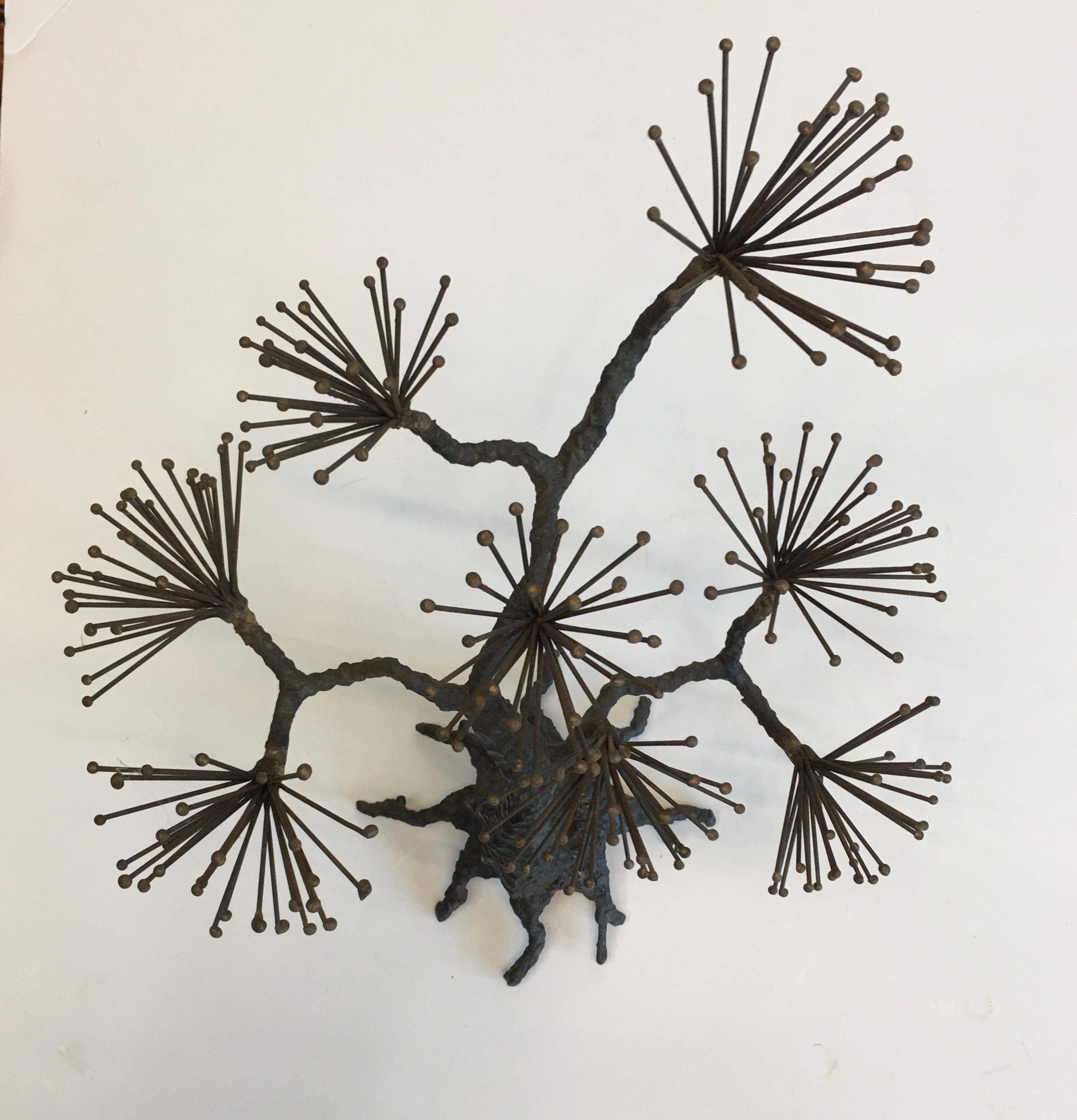 Bronzo Albero scultoreo in metallo firmato 
