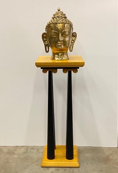 Piédestal sculptural Michael Graves en érable piqué avec colonnes en bois ébénisé