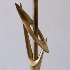 Sculptural Mid Century Brass Table Lamp