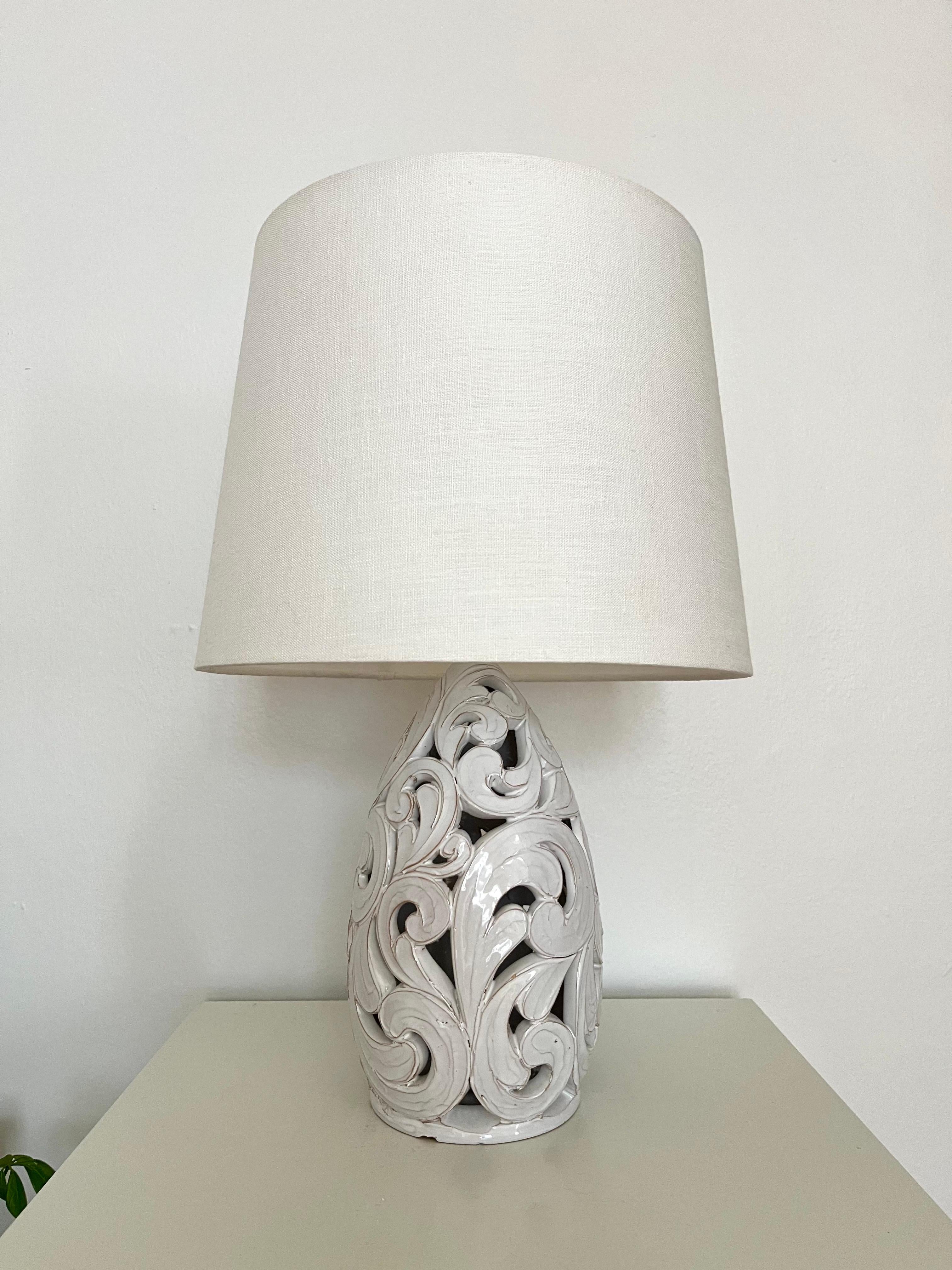 Art Nouveau Sculptural Mid-Century Ceramic Table Lamp, Klein Unica, Denmark For Sale