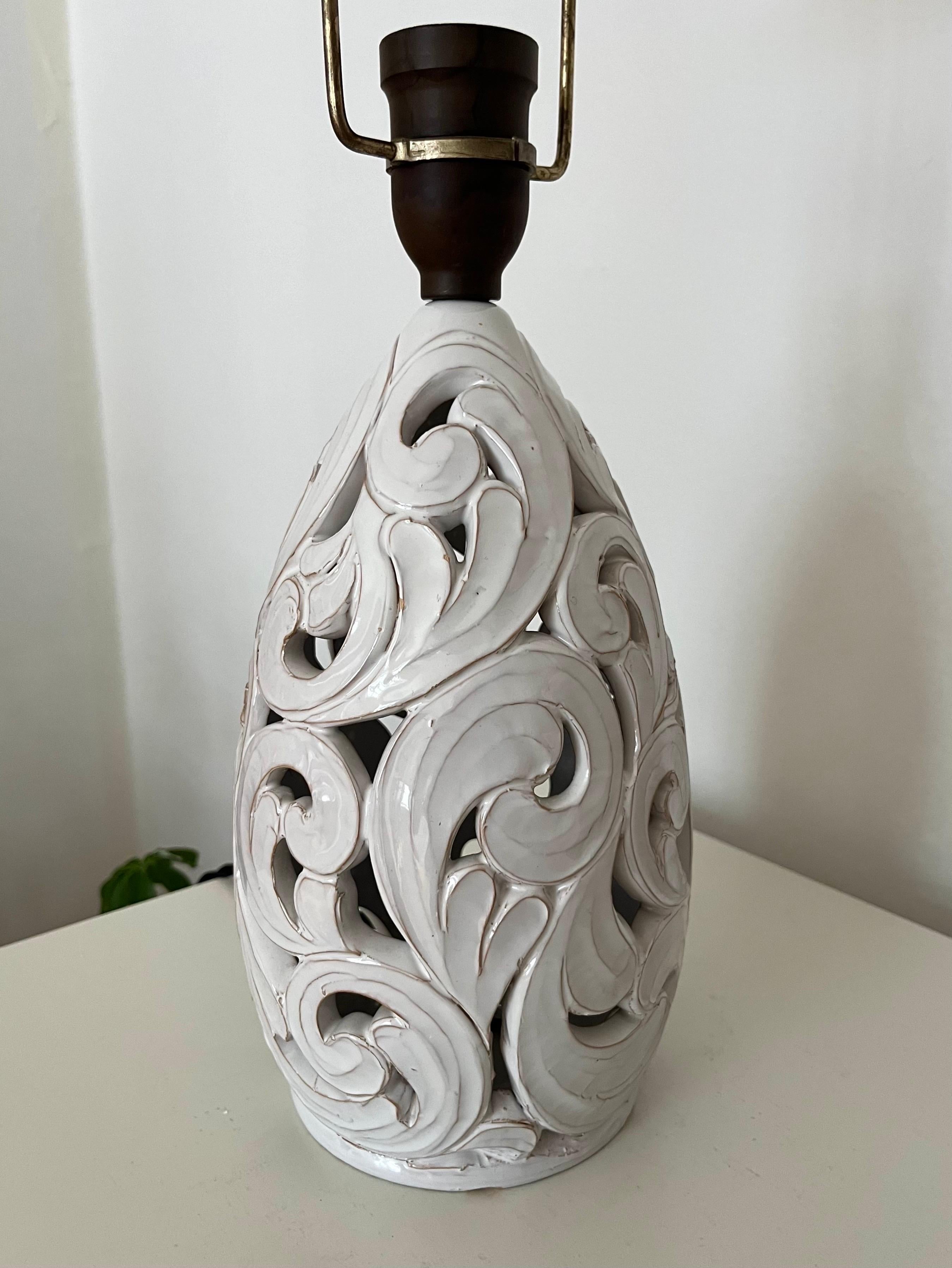 Sculptural Mid-Century Ceramic Table Lamp, Klein Unica, Denmark For Sale 1