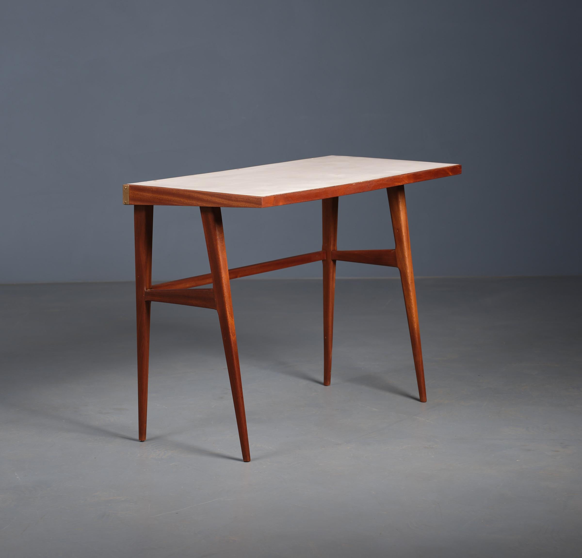 Mid-Century Modern Sculptural Mid-Century Desk by F.lli Strada: Italian Design in Exotic Wood  For Sale