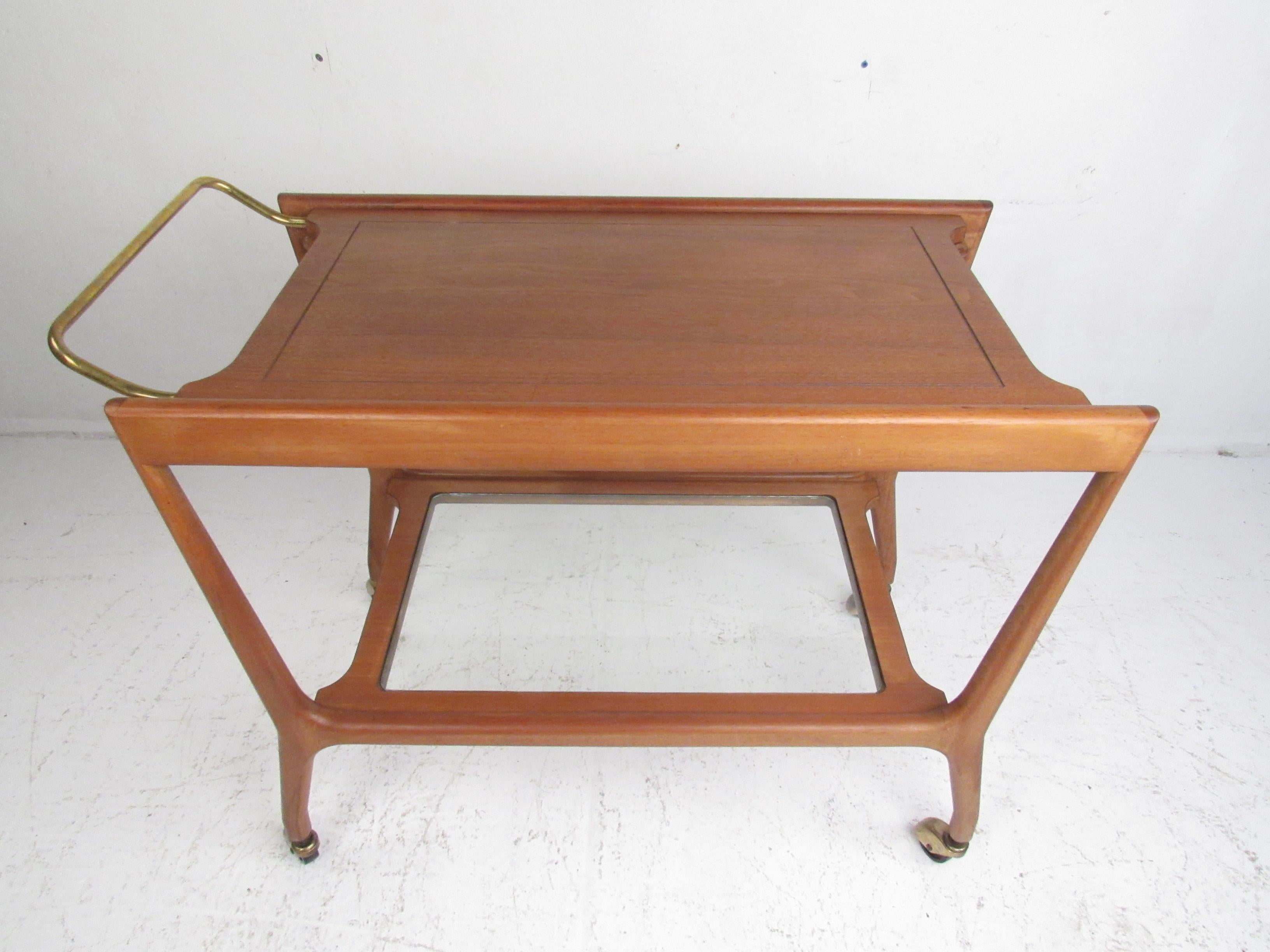 Sculptural Midcentury Italian Serving Cart In Good Condition In Brooklyn, NY