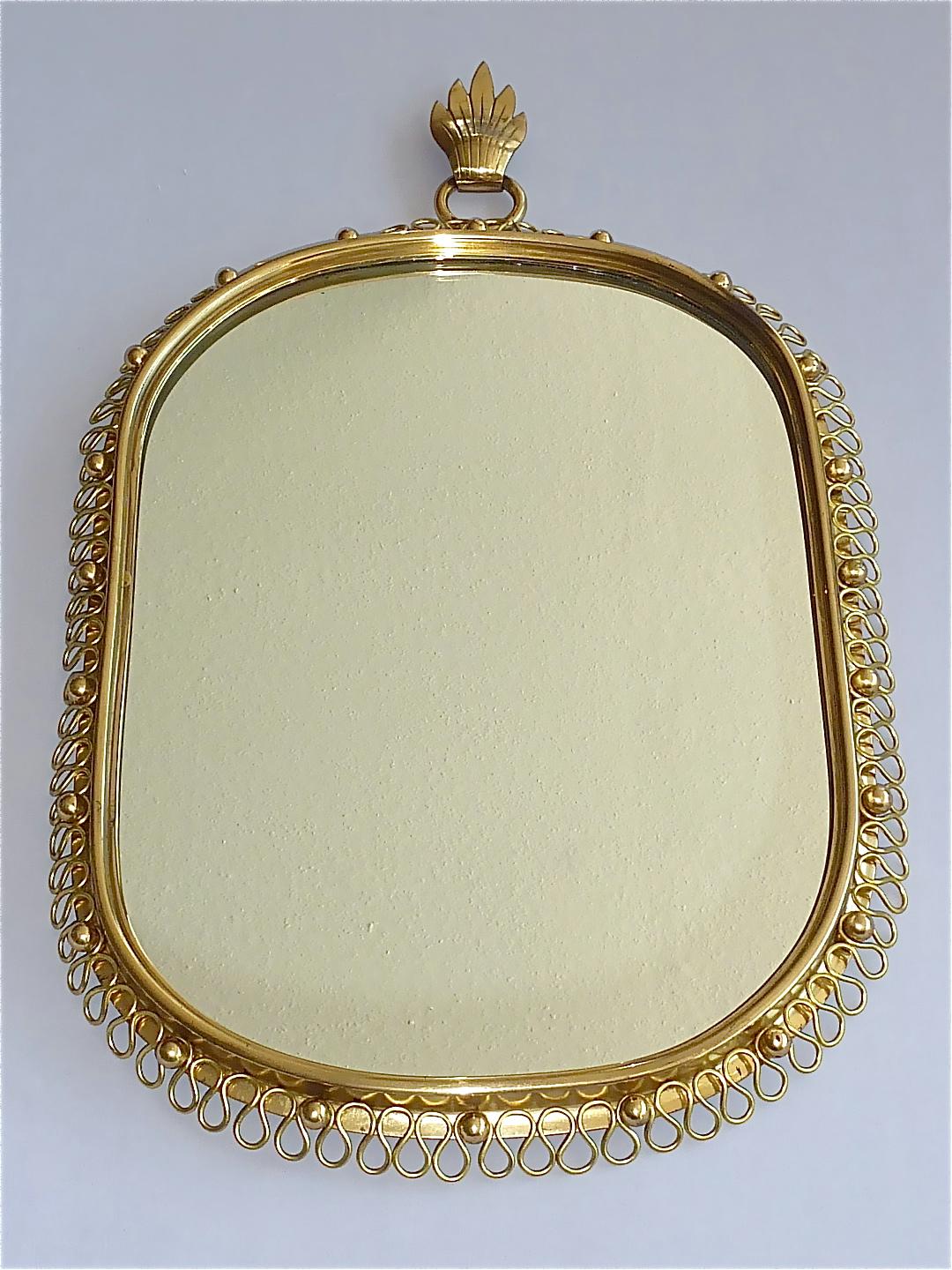 Sculptural Mid-Century Loop Brass Wall Mirror Josef Frank for Svenskt Tenn 1950s 1