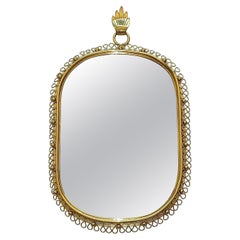 Sculptural Mid-Century Loop Brass Wall Mirror Josef Frank for Svenskt Tenn 1950s
