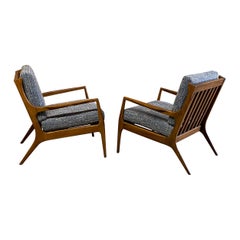 Sculptural Mid-Century Modern Armchairs, a Pair