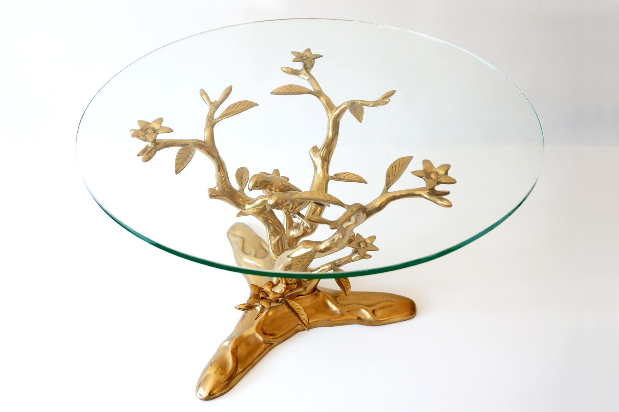 Glass Sculptural Mid-Century Modern Brass Coffee Table by Willy Daro, Belgium, 1970s