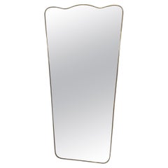 Sculptural Mid-Century Modern Brass Mirror