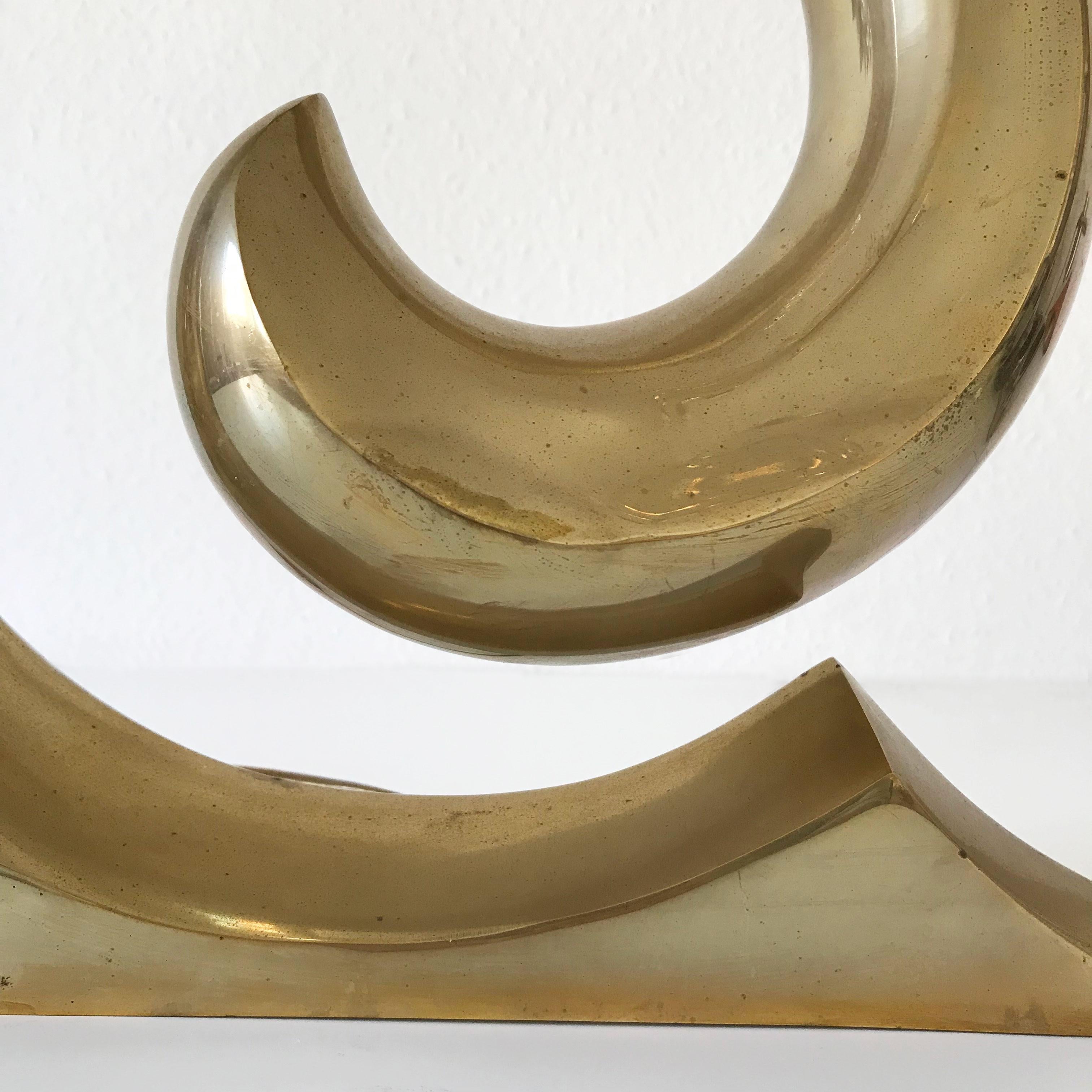 Sculptural Mid-Century Modern Brass Table Lamp by Pierre Cardin, 1970s, France 11