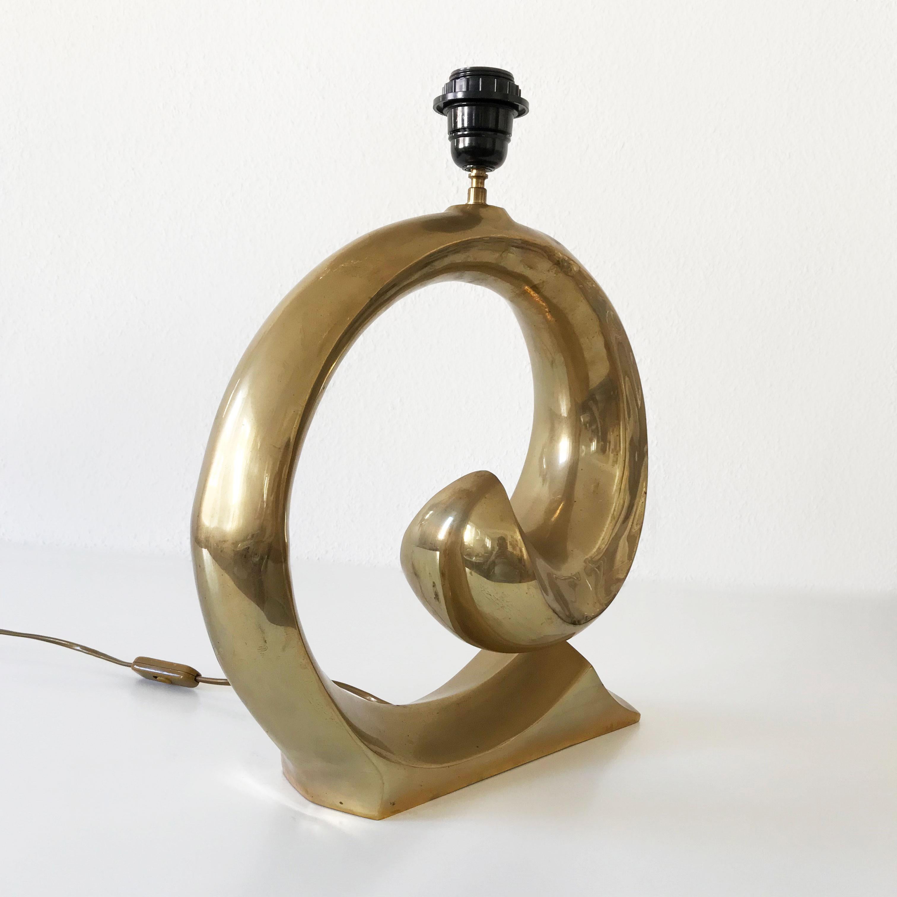 Late 20th Century Sculptural Mid-Century Modern Brass Table Lamp by Pierre Cardin, 1970s, France
