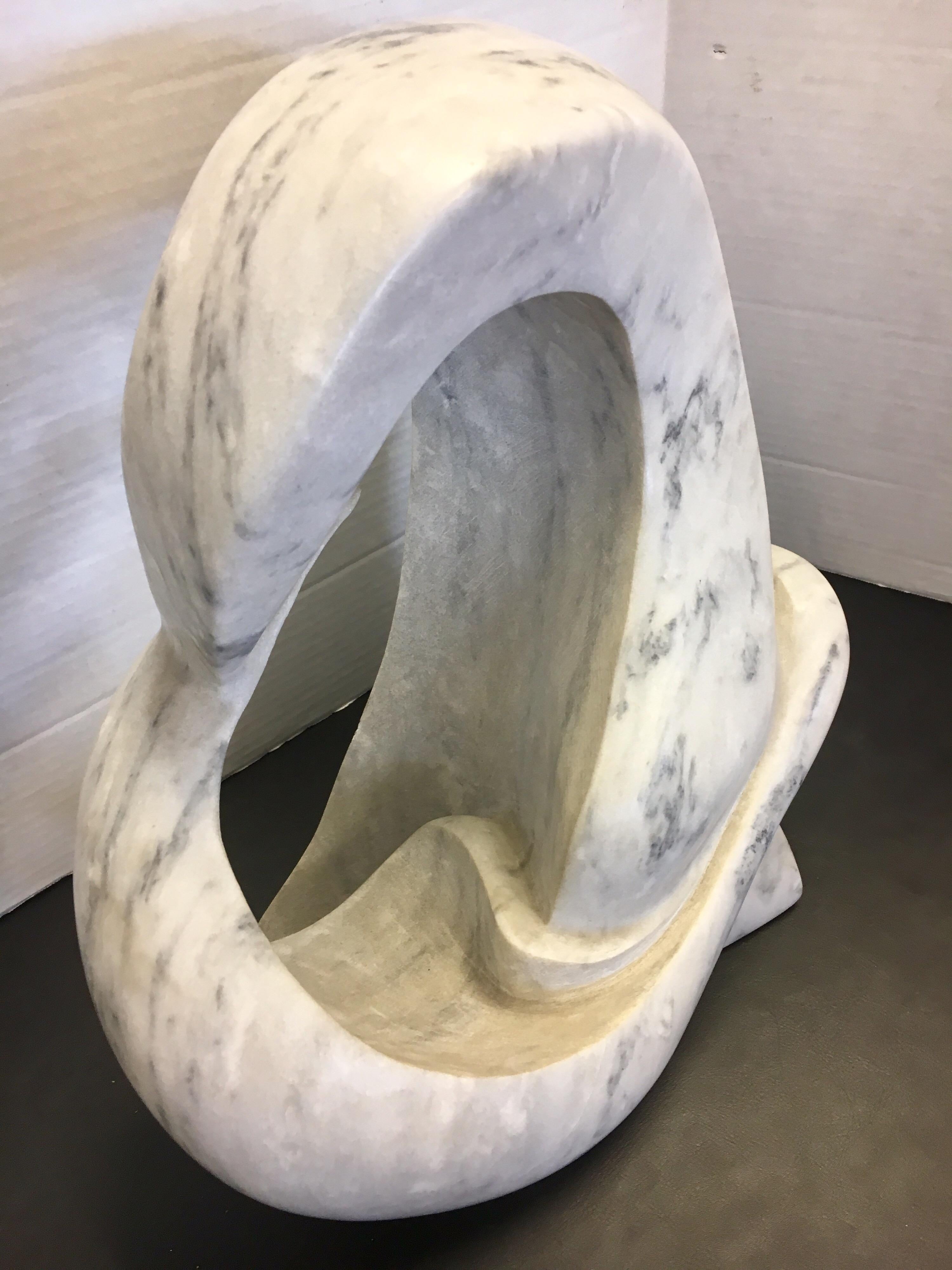 Sculptural Mid-Century Modern Carrara Marble Abstract Sculpture, Italy 5