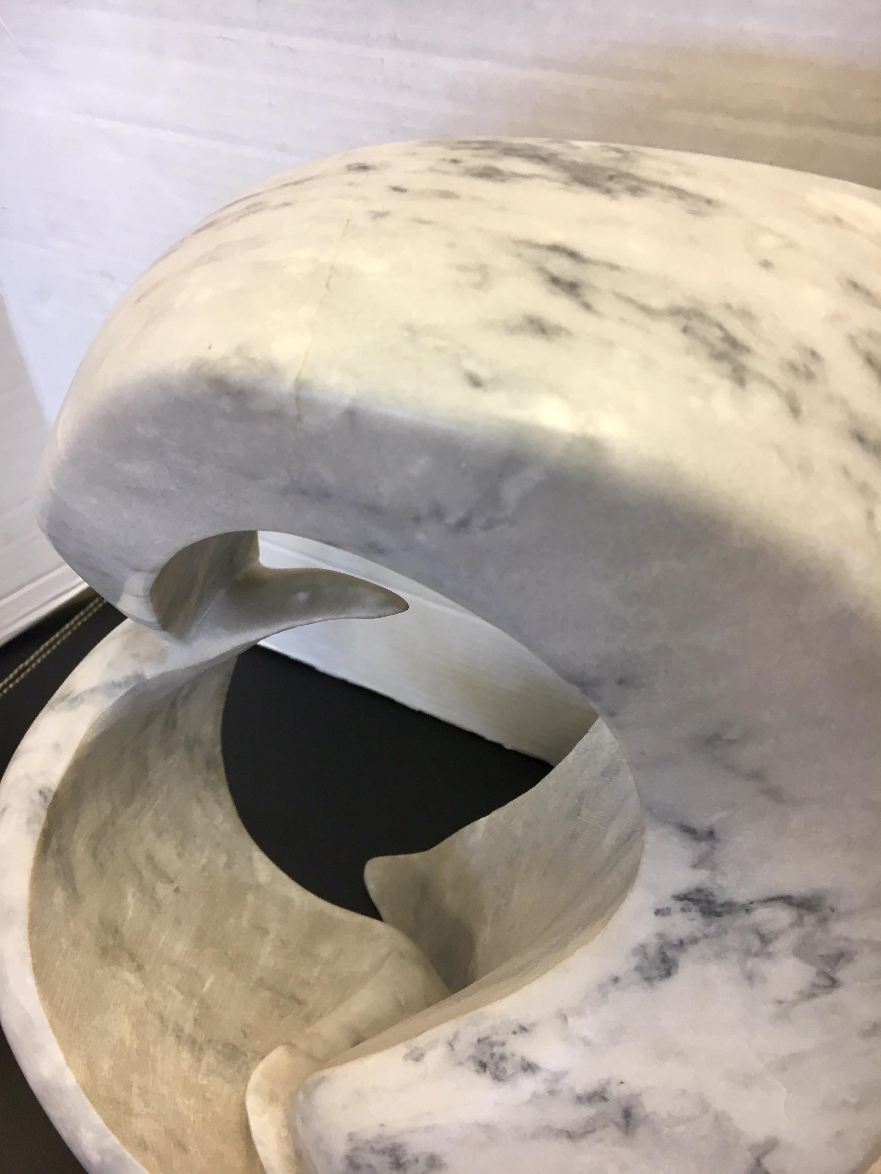 Sculptural Mid-Century Modern Carrara Marble Abstract Sculpture, Italy 6