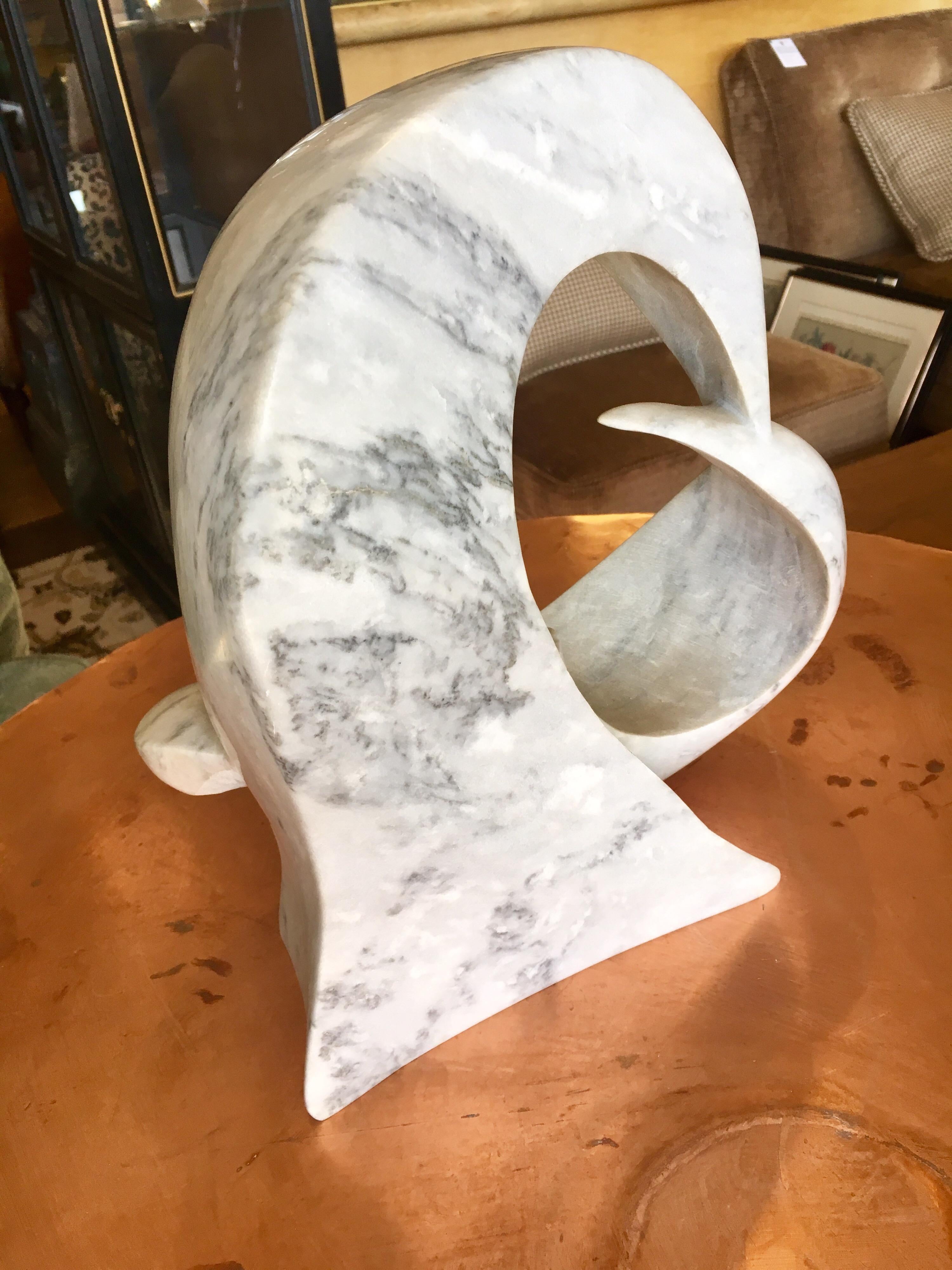 Sculptural Mid-Century Modern Carrara Marble Abstract Sculpture, Italy 10