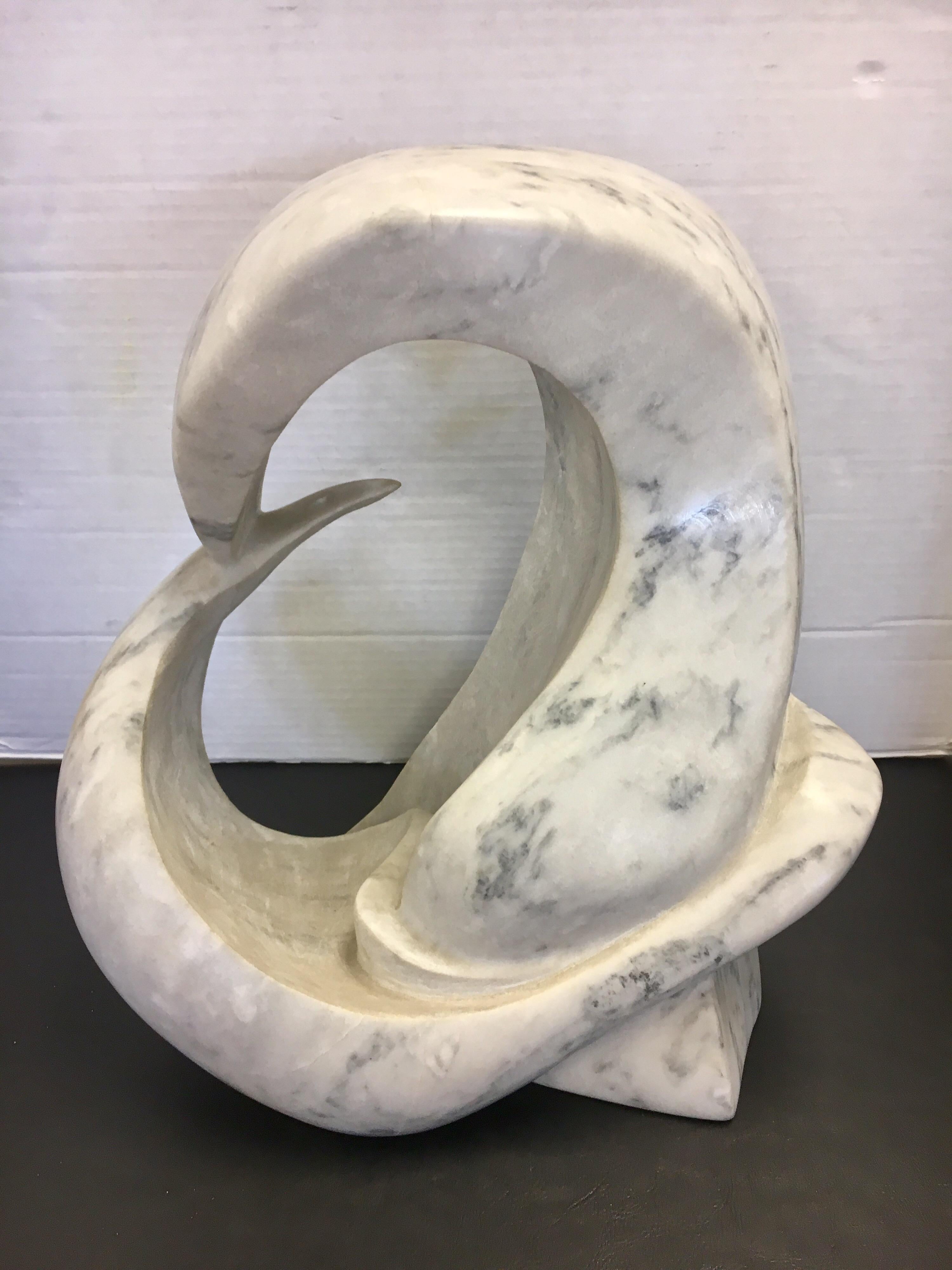 Italian Sculptural Mid-Century Modern Carrara Marble Abstract Sculpture, Italy