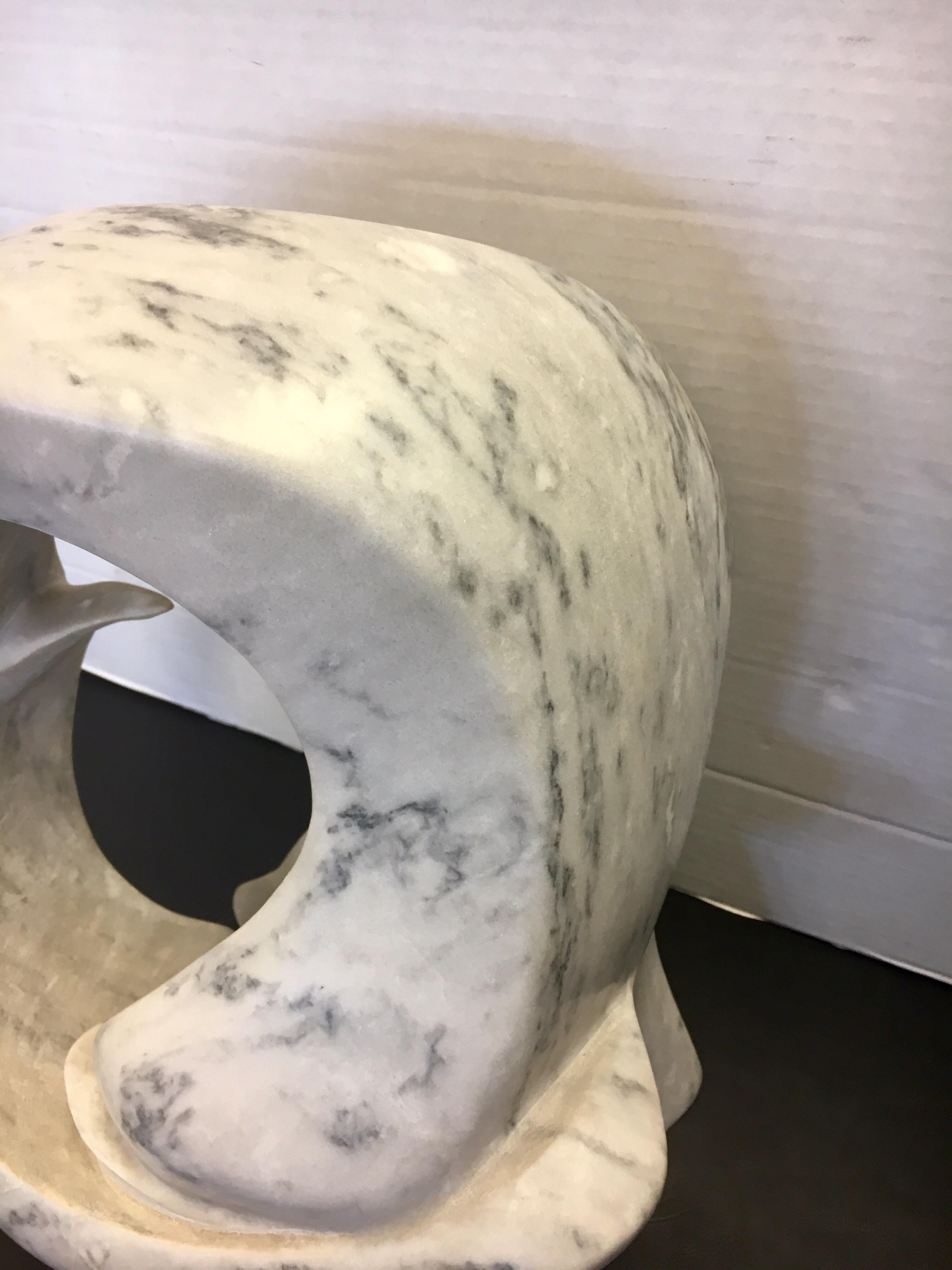 Sculptural Mid-Century Modern Carrara Marble Abstract Sculpture, Italy In Good Condition In West Hartford, CT