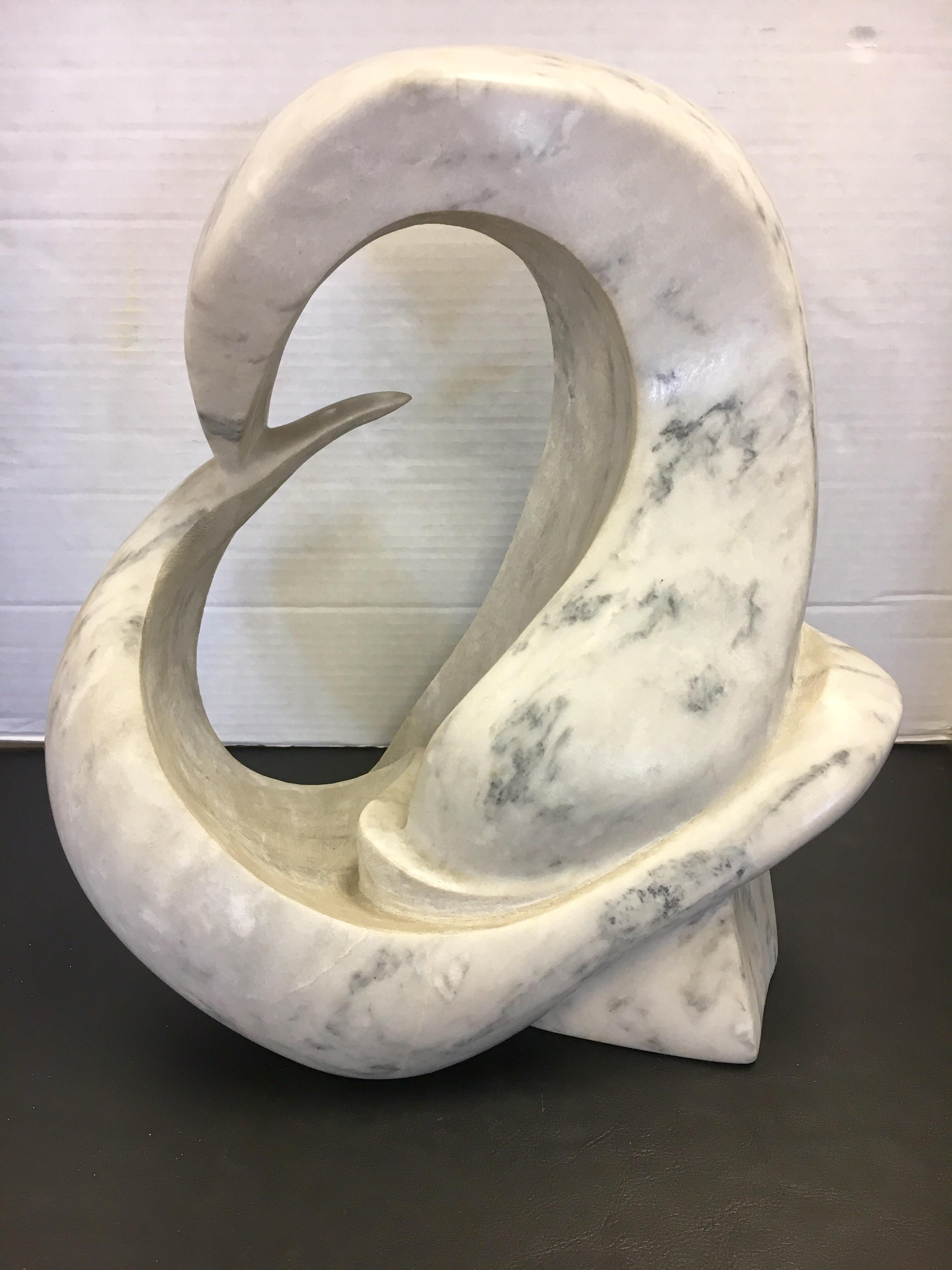 Late 20th Century Sculptural Mid-Century Modern Carrara Marble Abstract Sculpture, Italy