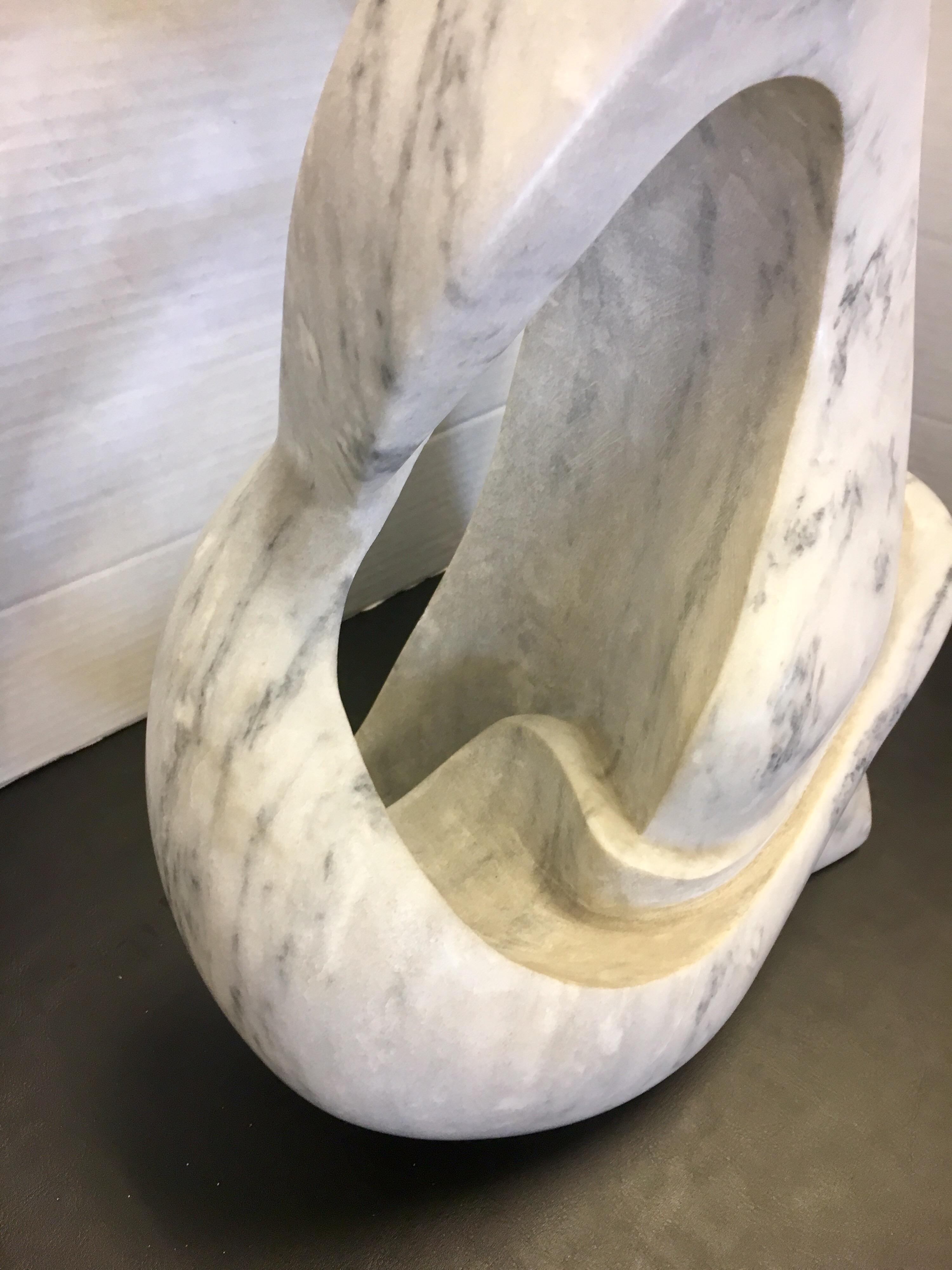 Sculptural Mid-Century Modern Carrara Marble Abstract Sculpture, Italy 4