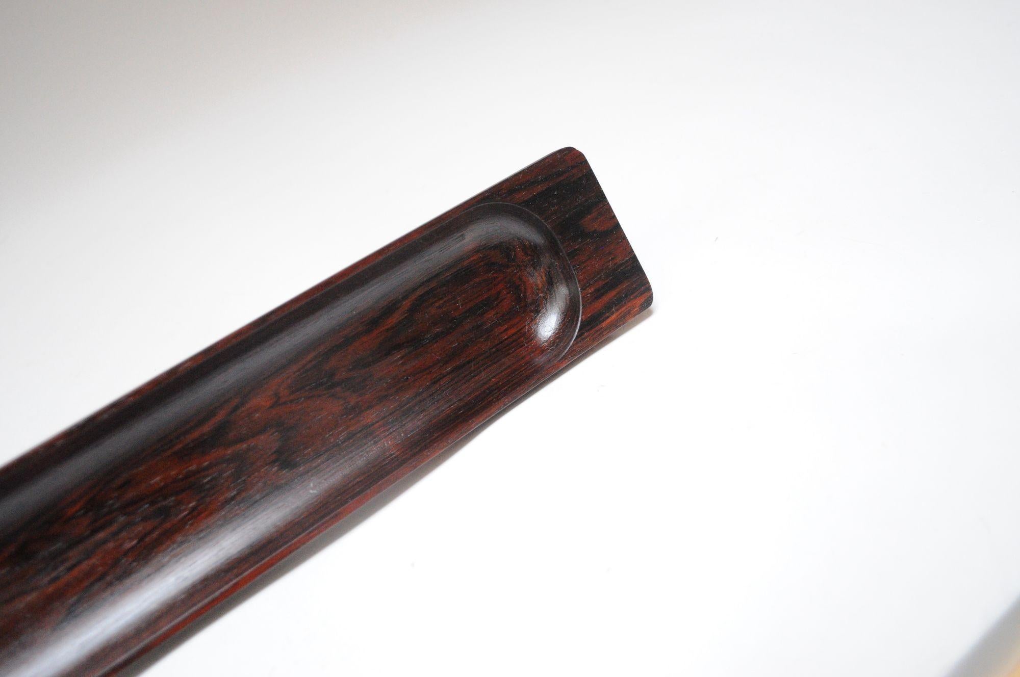 Sculptural Mid-Century Modern Elongated Rosewood Tray For Sale 6