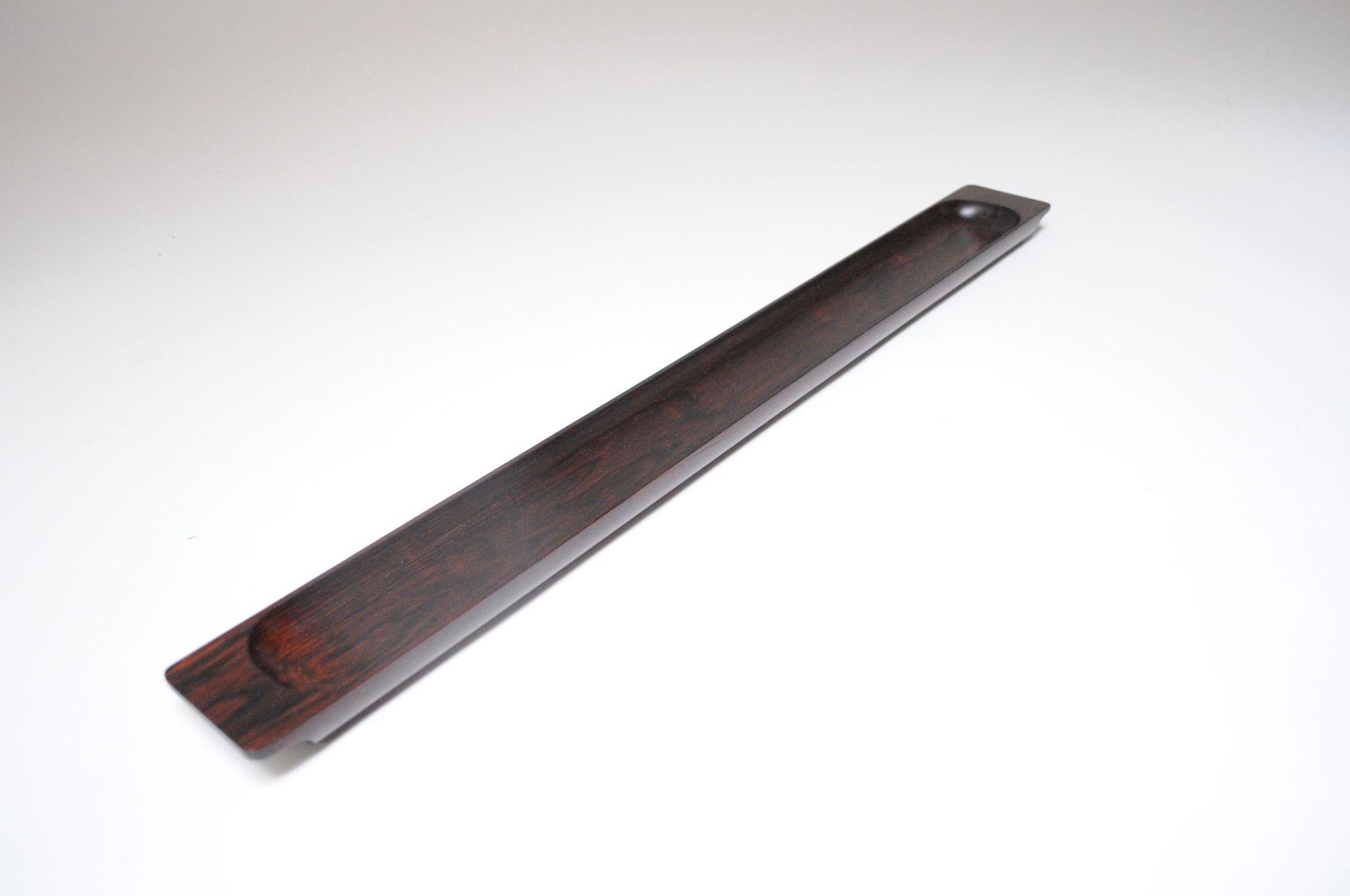 Sculptural Mid-Century Modern Elongated Rosewood Tray For Sale 8