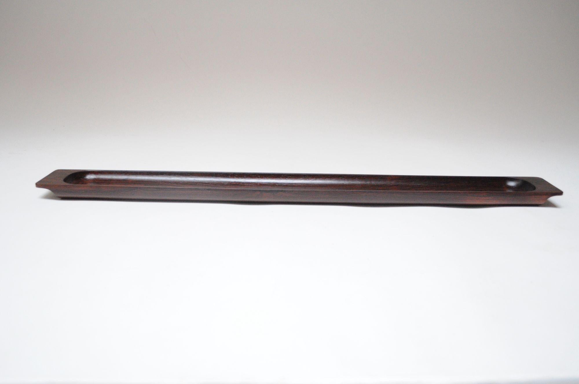 Mid-20th Century Sculptural Mid-Century Modern Elongated Rosewood Tray For Sale