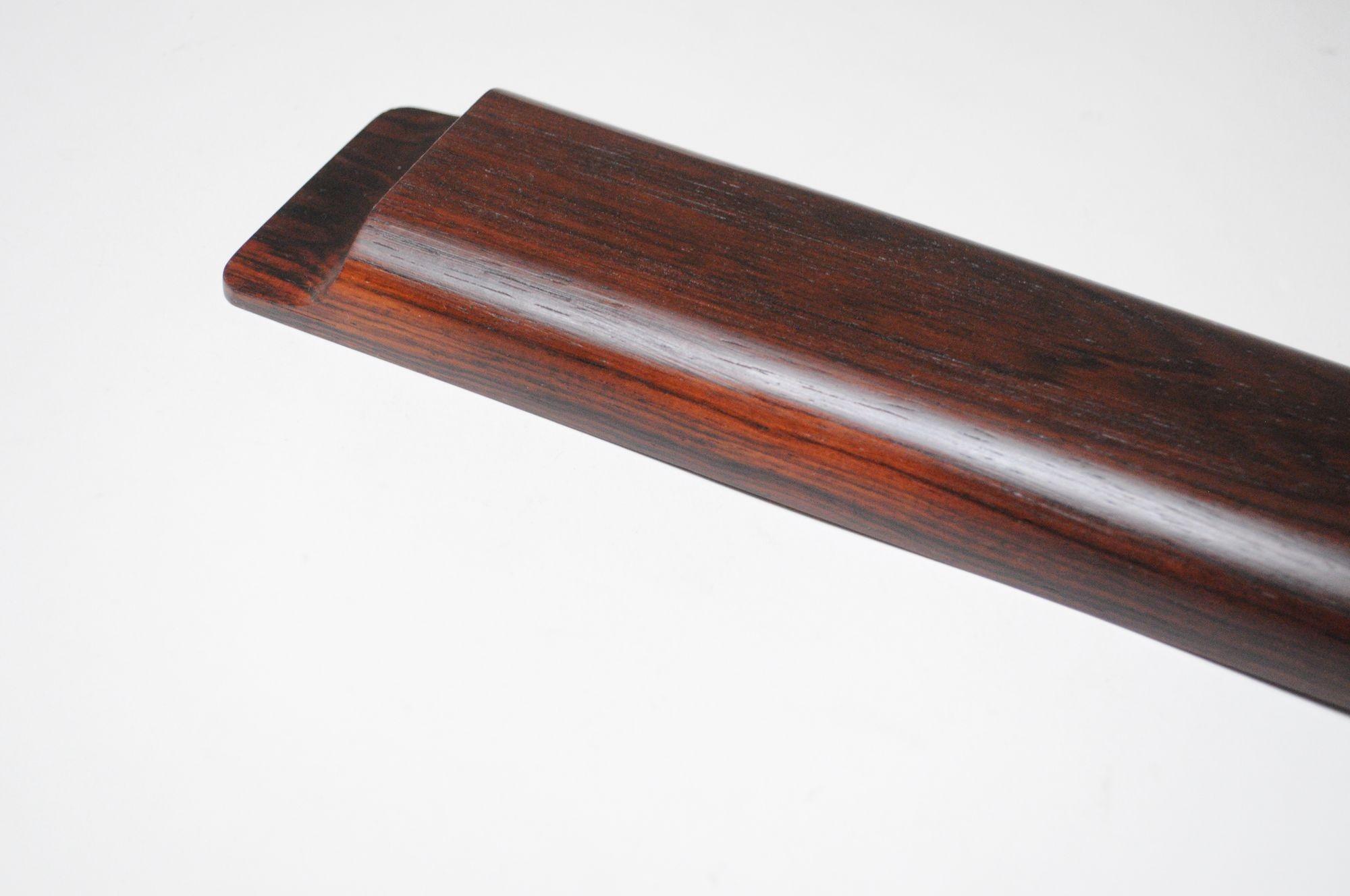 Sculptural Mid-Century Modern Elongated Rosewood Tray For Sale 3