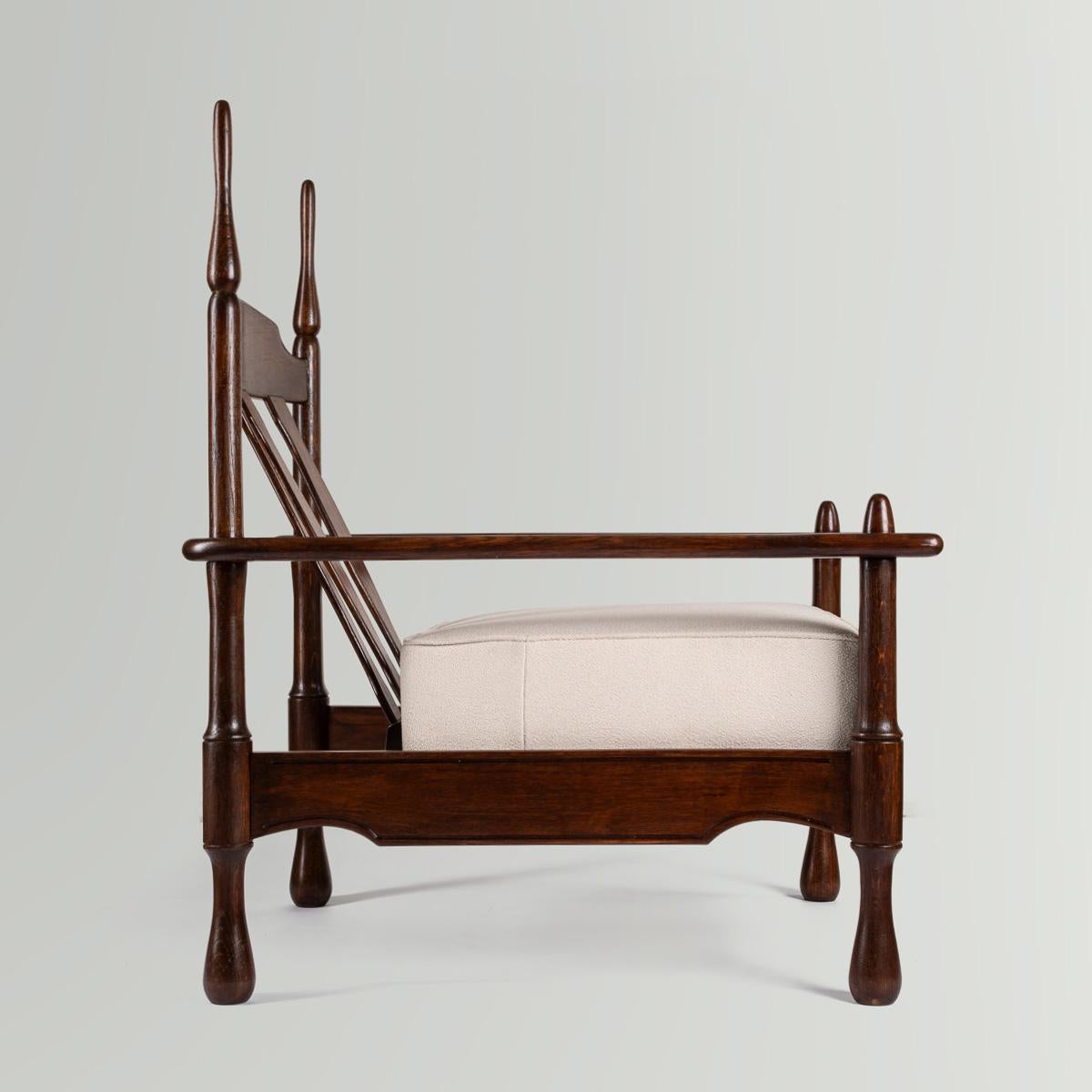 Fabric Sculptural Mid-Century Modern European Lounge Chair, 1960s For Sale
