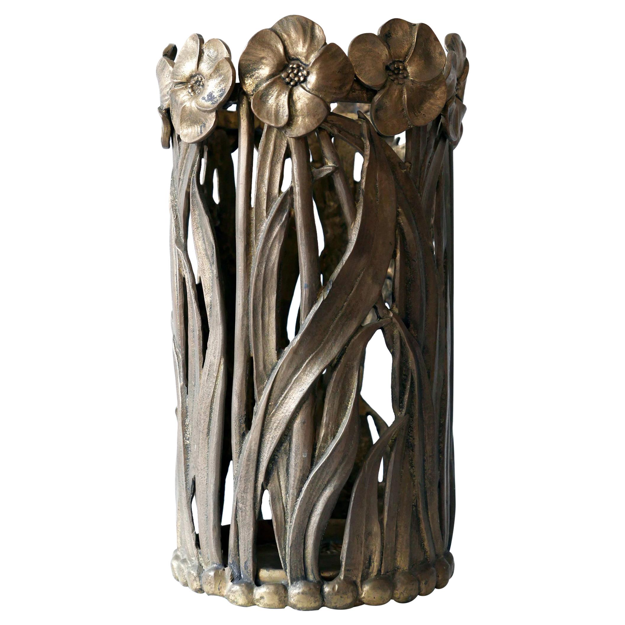 Sculptural Mid-Century Modern Massive Brass Umbrella Stand 1960s For Sale
