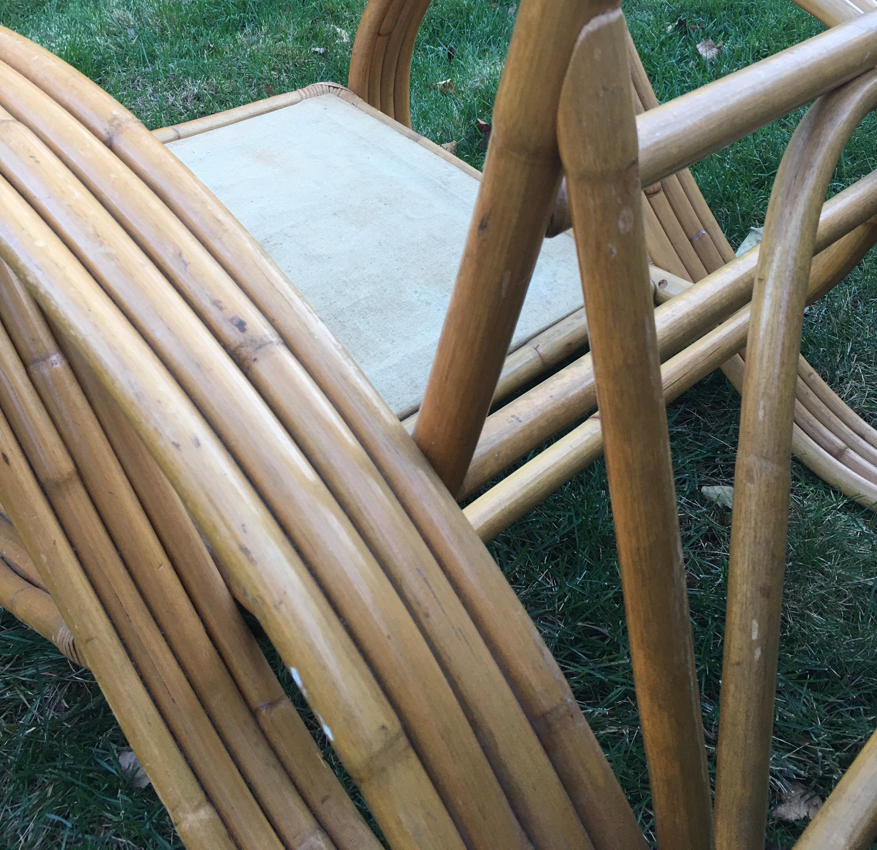 Sculptural Mid-Century Modern Rattan Pretzel Club Lounge Chair Paul Frankl Style 4