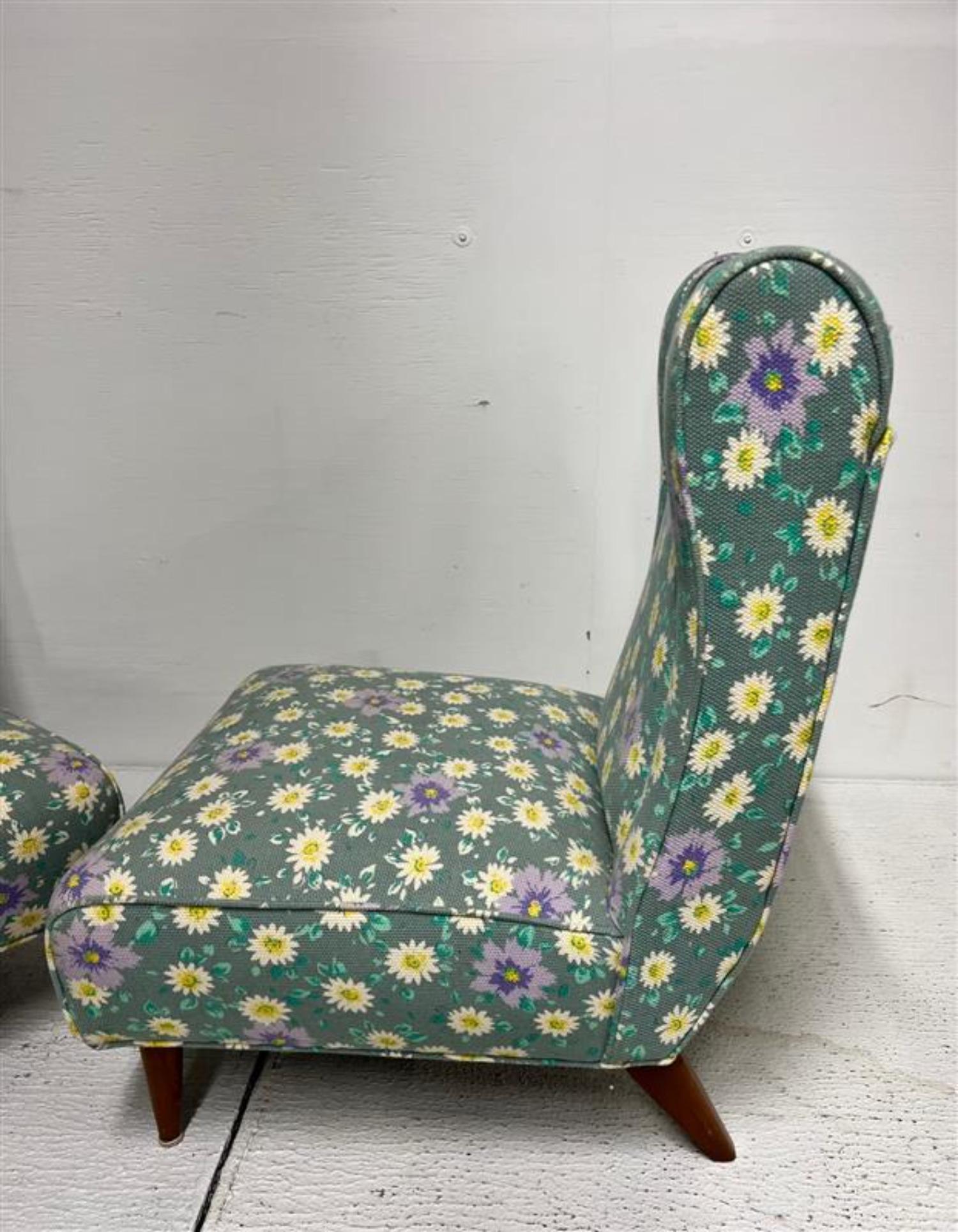 Mid-20th Century Sculptural Mid Century Modern Slipper Chairs For Sale