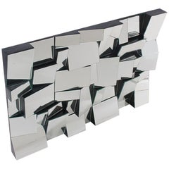 Sculptural Mid-Century Modern Slopes Wall Mirror Designed by Neal Small