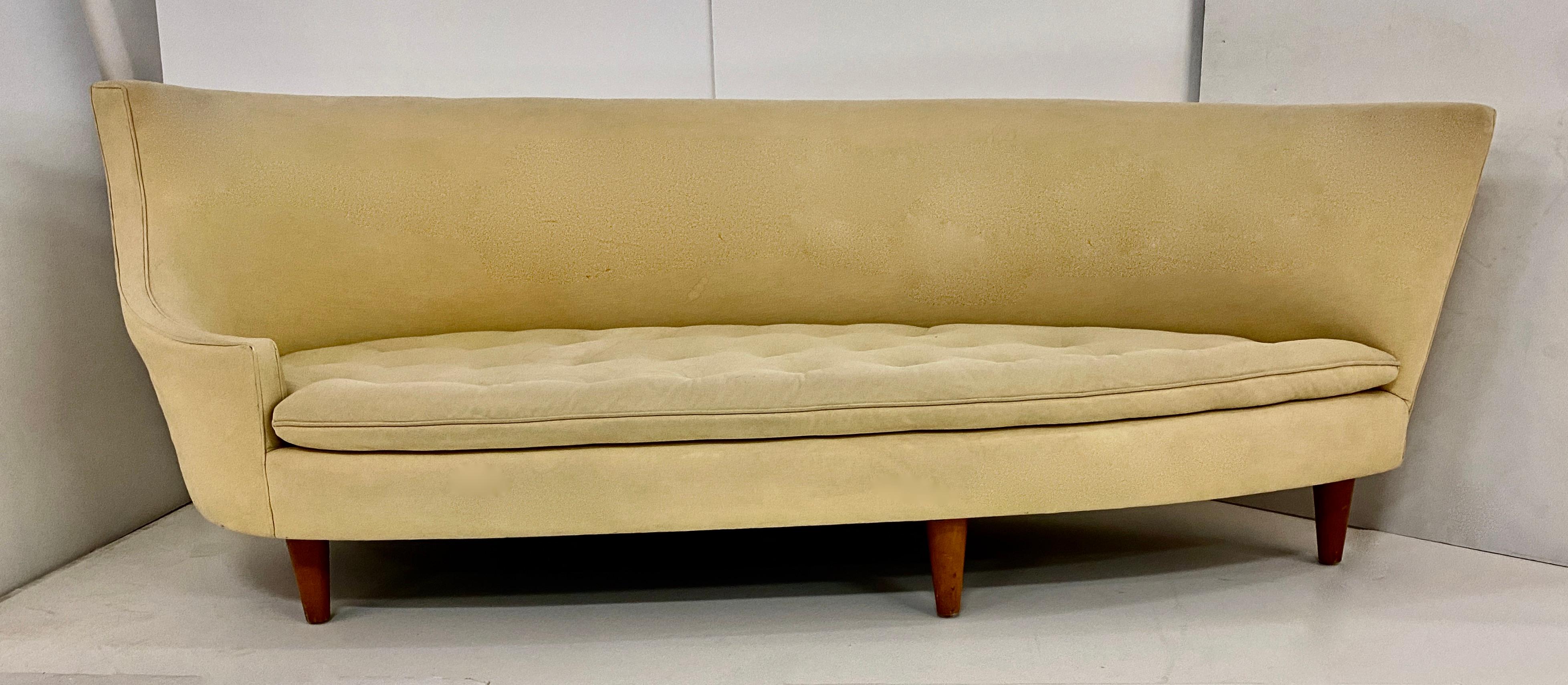 Upholstery Sculptural Mid-Century Modern Sofa, circa 1940s