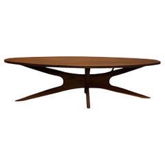 Adrian Pearsall Style Sculptural Jacks Walnut coffee table 59" long