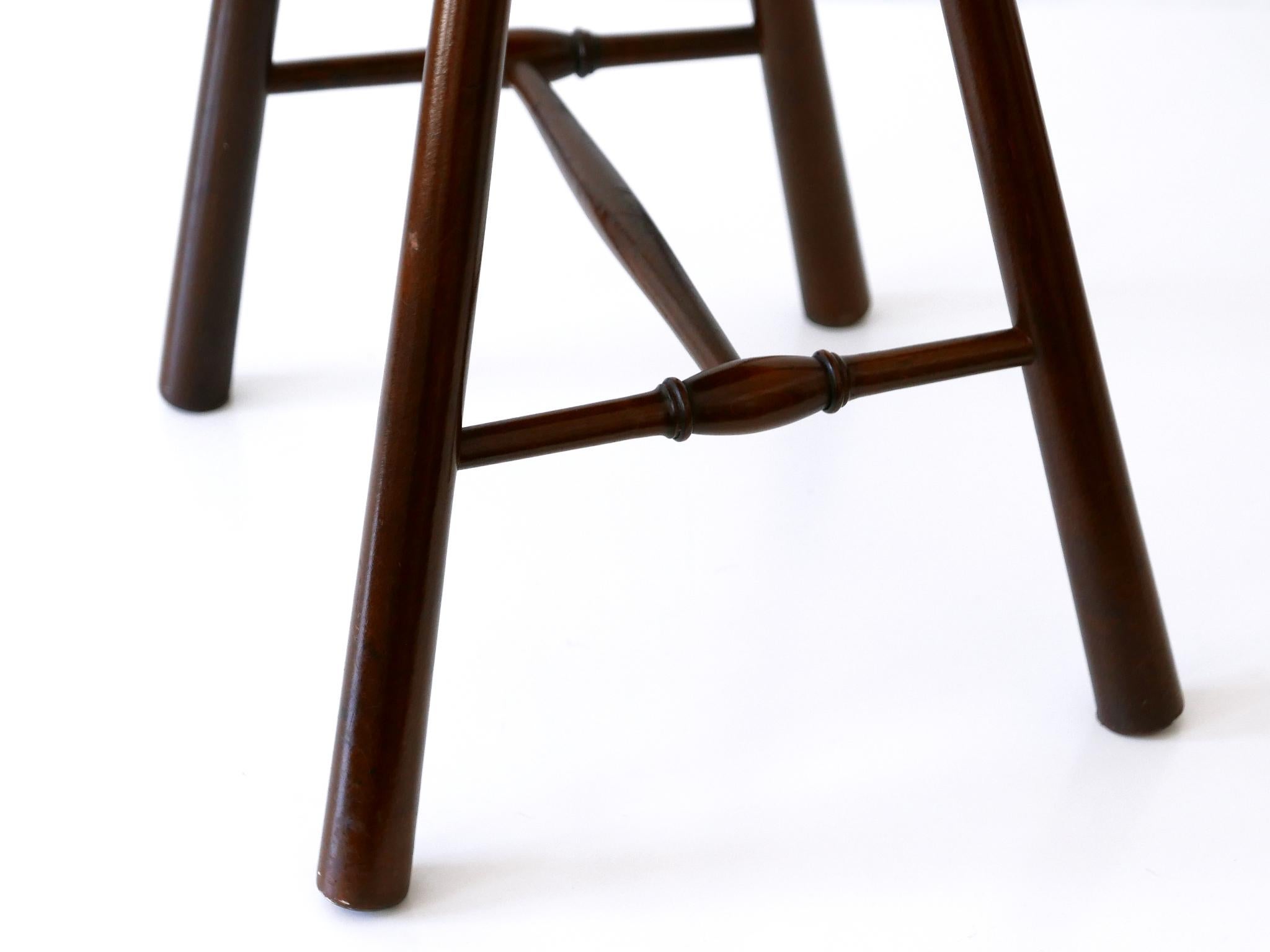 Sculptural Mid-Century Modern Solid Wood Stool Germany 1950s For Sale 9