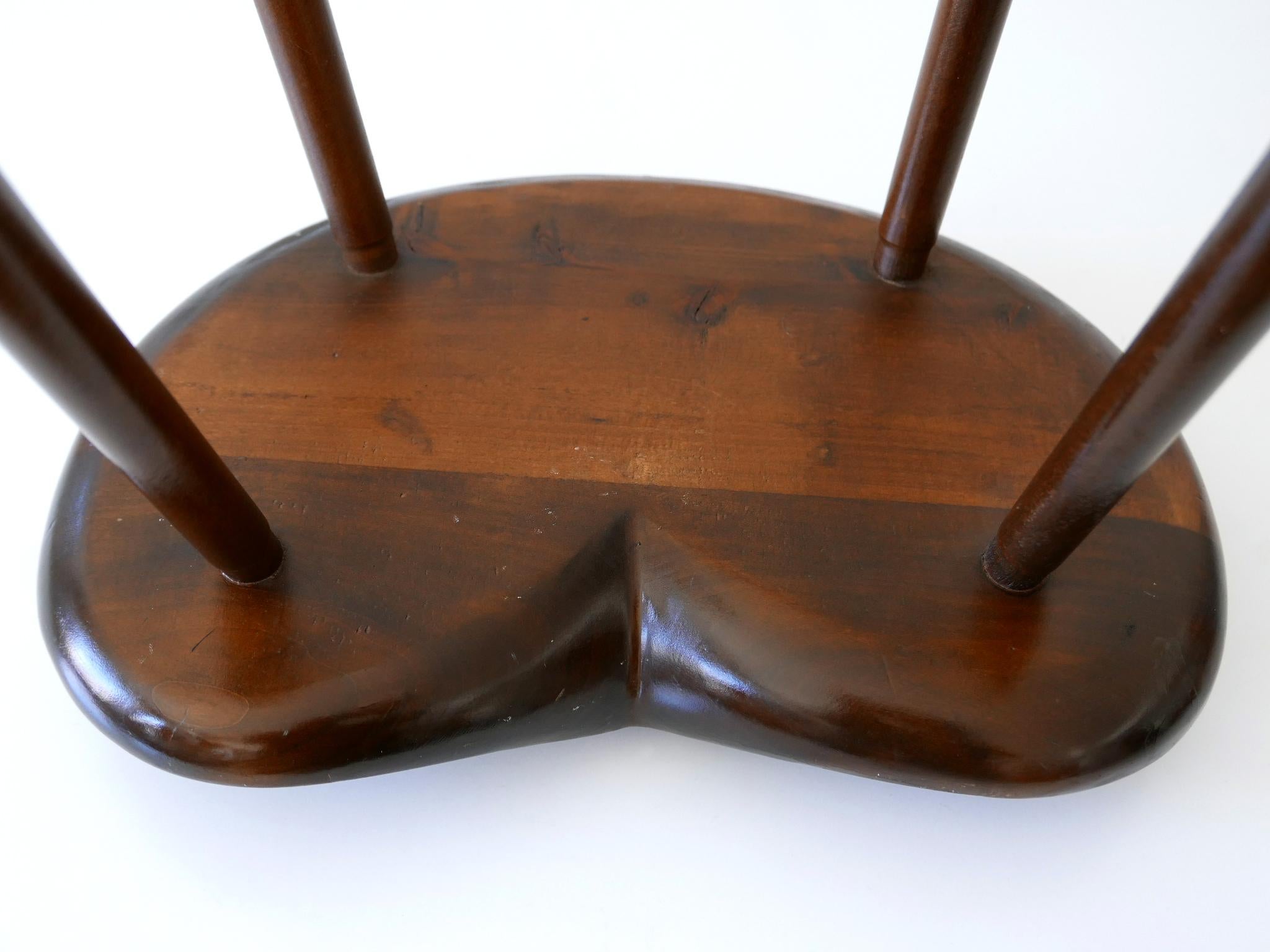Sculptural Mid-Century Modern Solid Wood Stool Germany 1950s For Sale 11