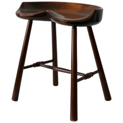 Sgabello scultoreo in legno massiccio della metà del secolo scorso, Germania, 1950